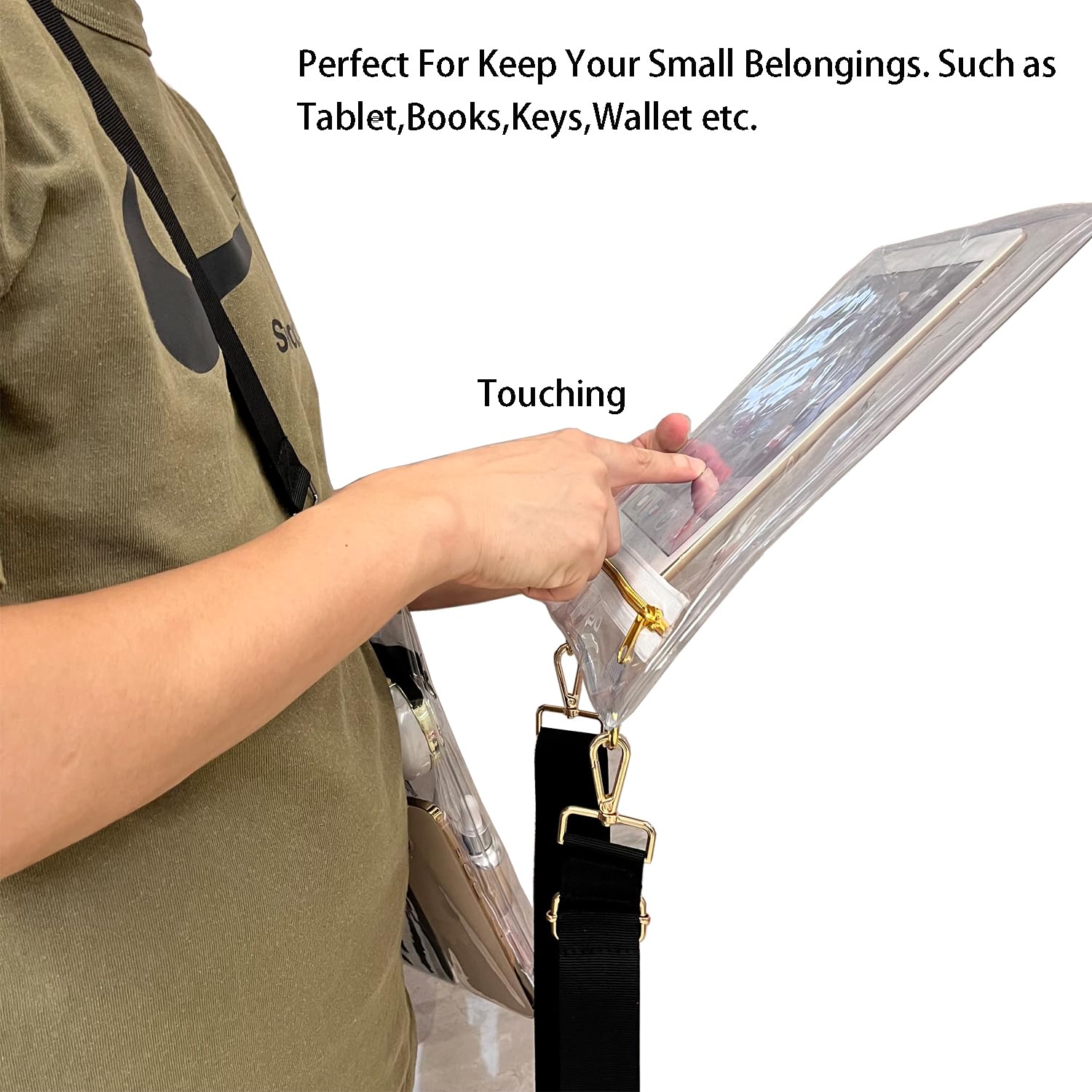 DRLOKPAK Clear Crossbody Bag - Stadium Approved Transparent Purse for Concerts, Sports Events, Gym, Graduation & School - Secure & Stylish (Black) | Perfect for Music Festivals, NFL Games & Airport Security