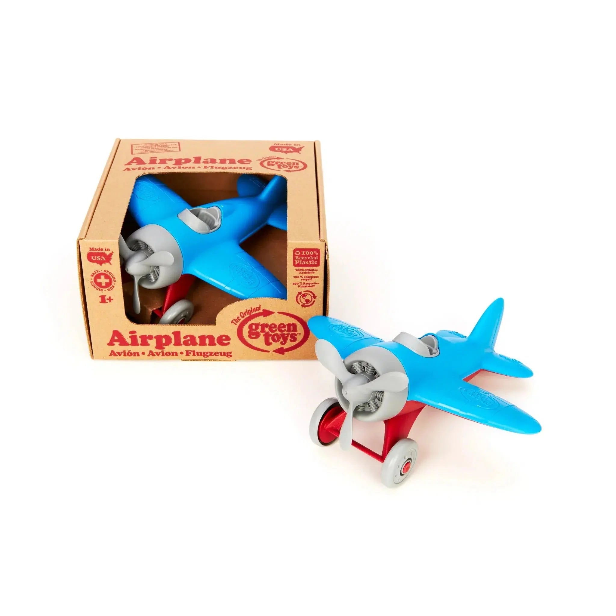 Blue Airplane Toy for Kids - Durable Plastic Model Plane for Boys & Girls - Perfect for Indoor & Outdoor Play, Birthday Gifts, and Aviation-Themed Parties