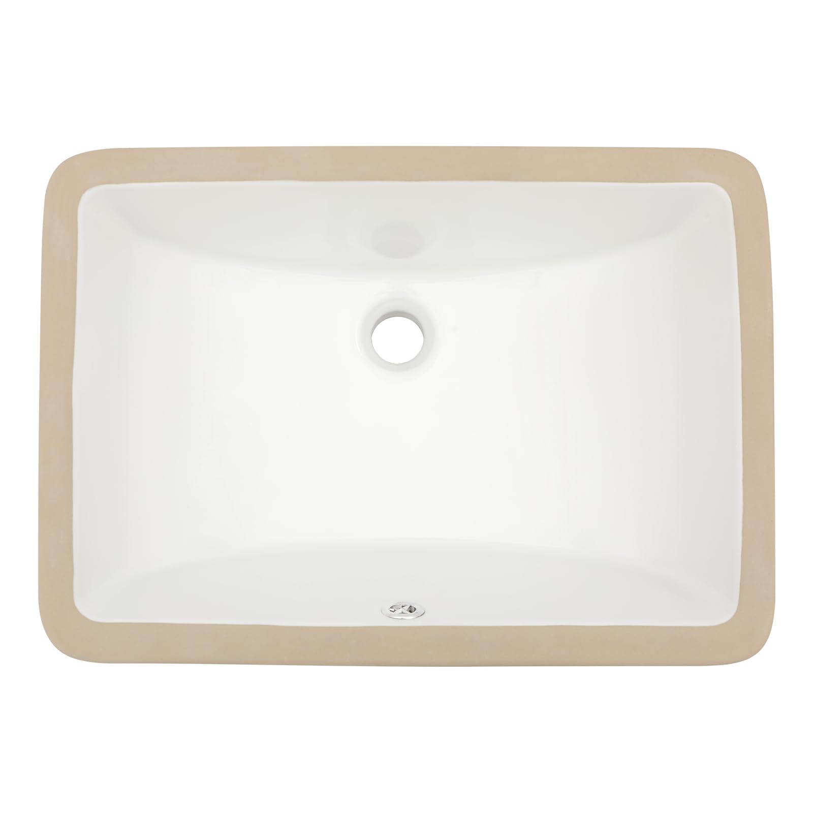 Dcolora 16x12 Inch White Porcelain Undermount Bathroom Sink - Rectangular Ceramic Vessel Sink with Overflow for Vanity Countertop - Perfect for Modern Bathroom Renovation and Small Space Design
