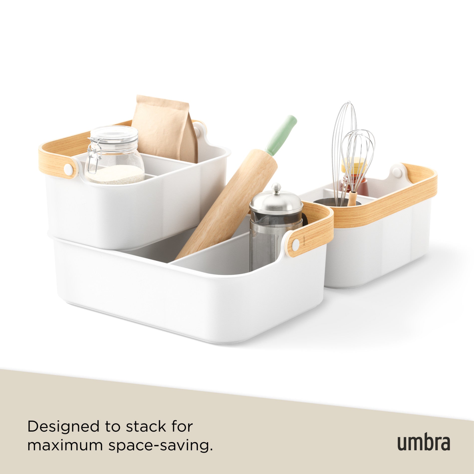 Bellwood Storage Bin - Foldable Fabric Storage Baskets with Handles for Home Organization, Closet, Nursery & Laundry Room - Perfect for Toys, Blankets & Clothes Storage (Set of 2)