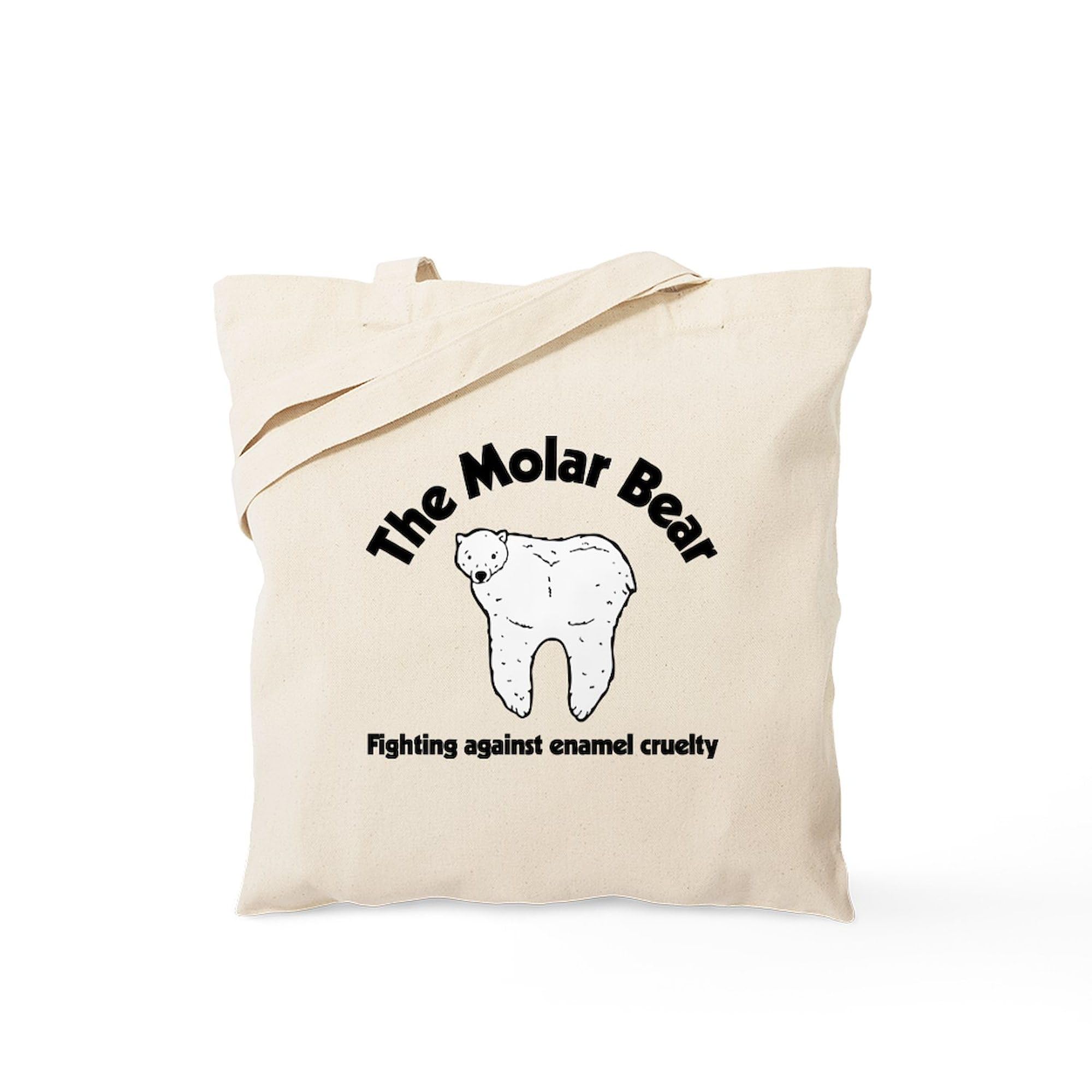 CafePress The Molar Bear Canvas Tote Bag - Eco-Friendly Reusable Shopping Bag for Groceries, Beach & Daily Use