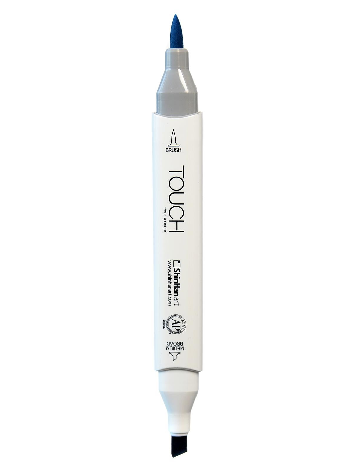 ShinHan Touch Twin Brush Markers Greyish Blue Pale PB272 - Set of 3 - Dual Tip Alcohol-Based Markers for Illustration, Calligraphy & Adult Coloring Books