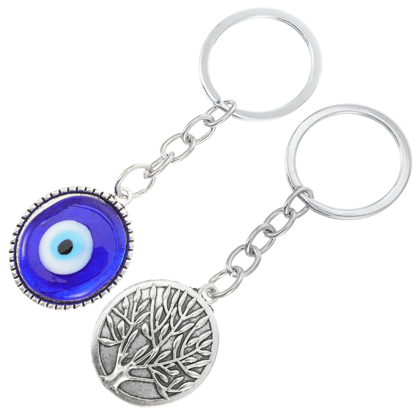 Evil Eye Keychain - Blue Amulet Pendant for Car & Home (2pcs)