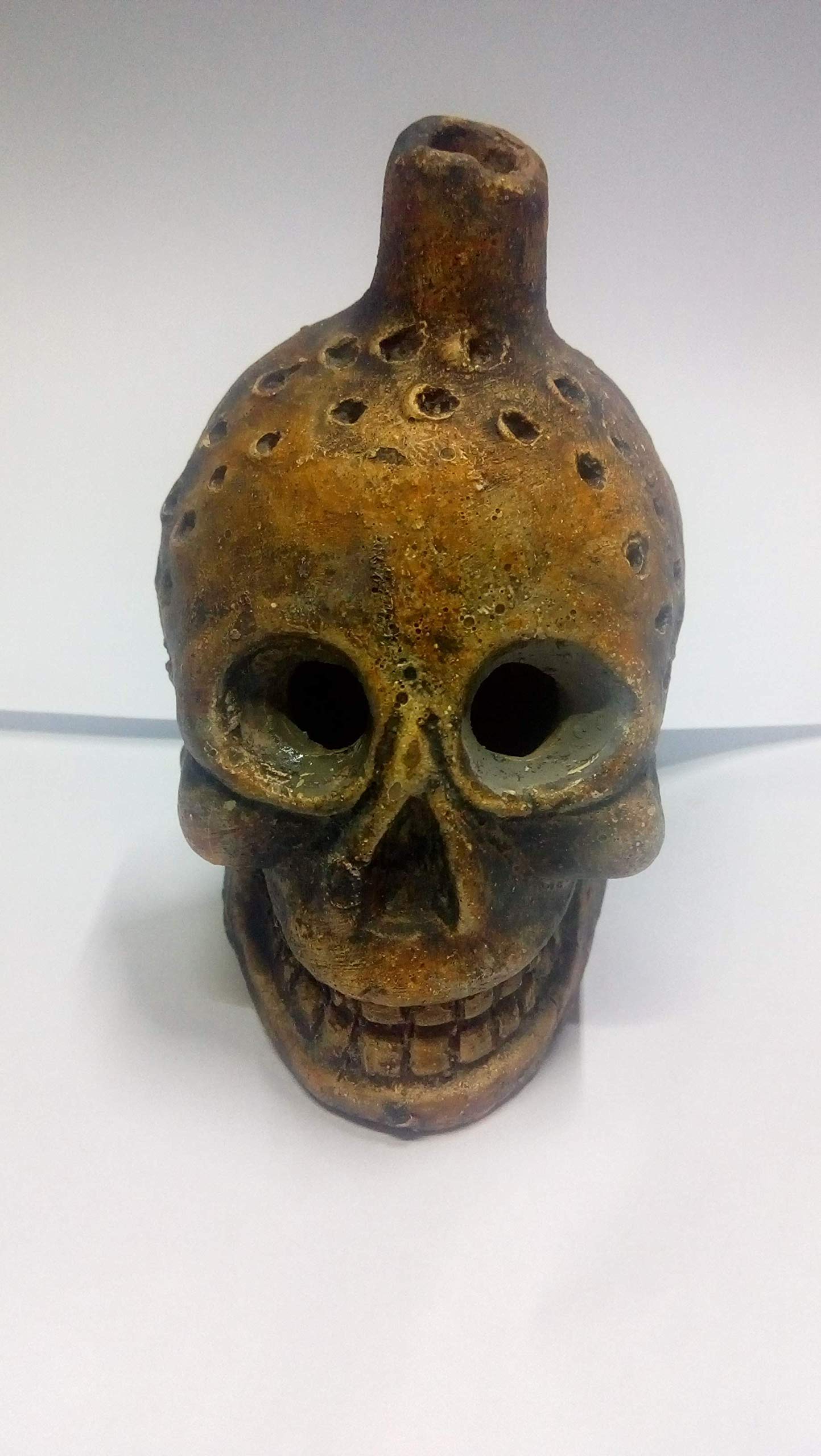 Handcrafted Mictlantecuhtli Death Whistle - Authentic Aztec Artifact, Mexican Pre-Hispanic Ceramic Sculpture - Perfect for Historical Collections, Cultural Decor & Unique Gifts