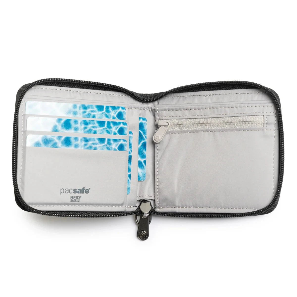 Pacsafe RFIDsafe™ RFID Blocking Zip Around Wallet - Secure Travel & Everyday Use for Credit Cards, Passport & Cash - Anti-Theft Protection for Commuting, Shopping & Vacations