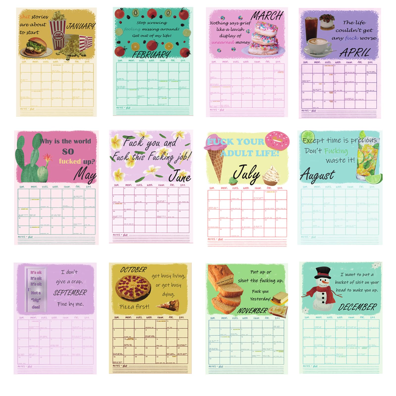 2025 Funny Wall Calendar - Monthly Friends Advent Calendar for Home & Office | Hilarious Gag Gift for Friends | Perfect for Work Desks, Holiday Decor & White Elephant Gifts