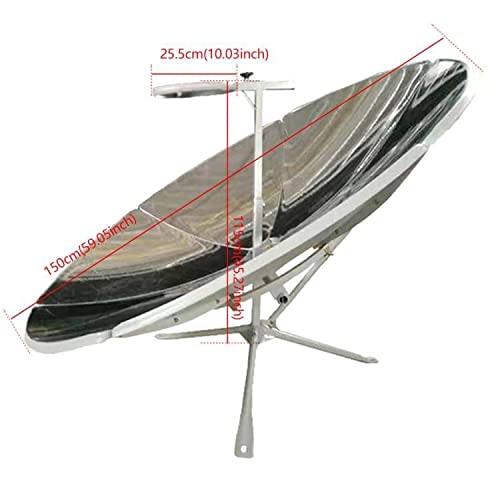 1800W Portable Solar Cooker - Parabolic Sun Oven for Outdoor Camping, BBQ & Food Cooking | 1.5M Diameter Concentrating Heat Tool | Perfect for Eco-Friendly Picnics, Emergency Preparedness & Off-Grid Living