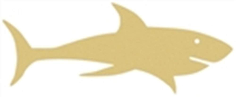 Shark Cutout Unfinished Wood Wall Decor - Nautical Ocean Beach House Hanging Sign - MDF Canvas Style for Coastal Home, Bedroom, Bathroom, Kids Room Decor