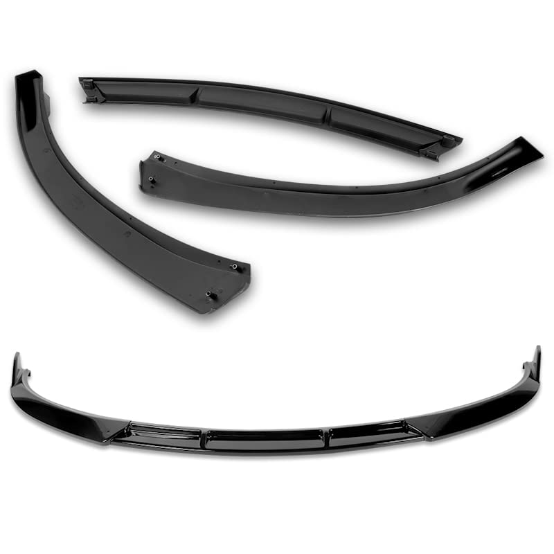 3PCS Front Bumper Lip Kit for 2011-2014 Chevrolet Cruze - STP Style Splitter Trim Protection Spoiler & Air Dam Chin Diffuser (Painted Black) | Enhances Aerodynamics & Sporty Look for Street Racing & Car Shows