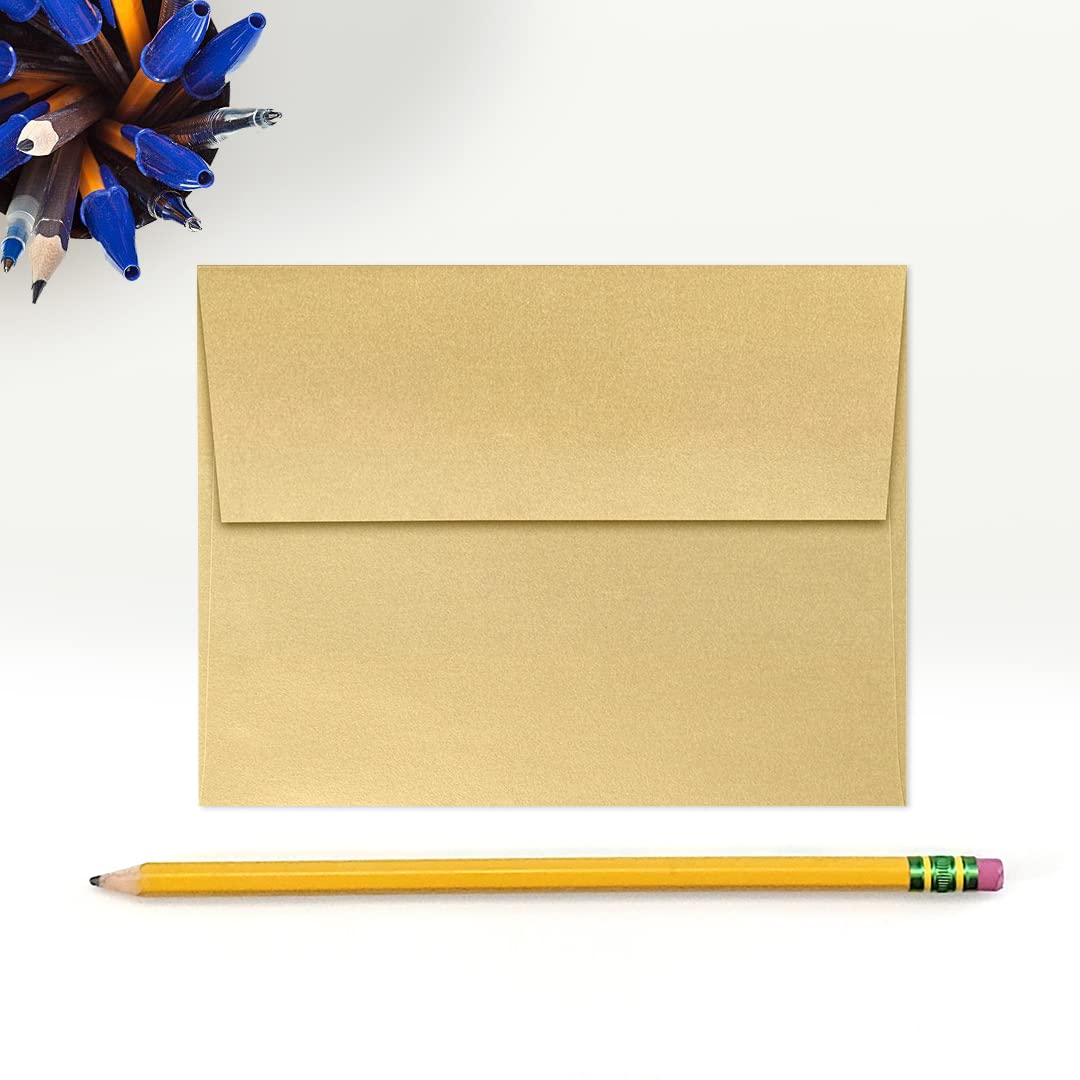 A2 Peel & Press Invitation Envelopes - Blonde Metallic (4 3/8