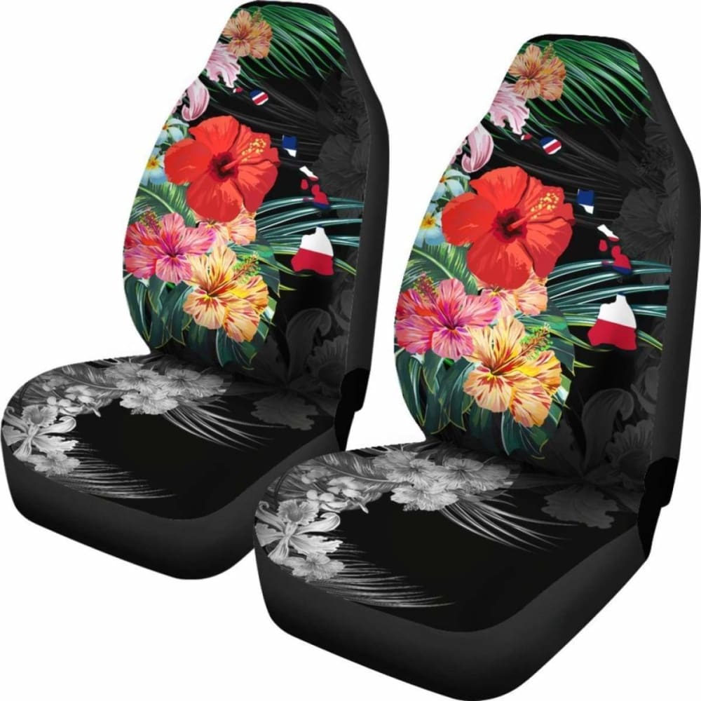 Alohawaii Hawaiian Map Hibiscus Car Seat Covers - Waterproof & Universal Fit for Cars, Trucks, SUVs - Perfect for Beach Trips, Summer Drives & Tropical-Themed Vehicles