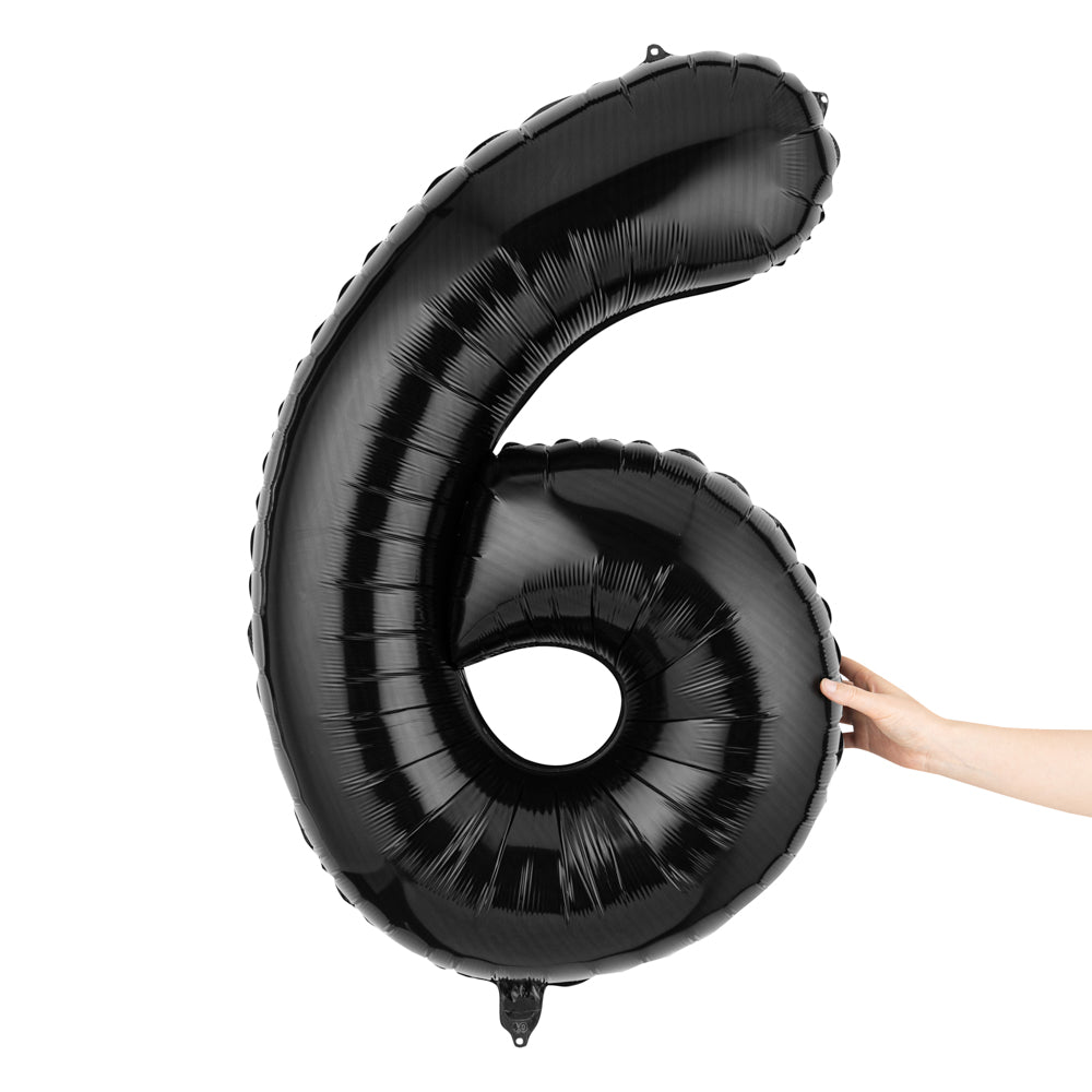 Balloonify Black Mylar Number 6 Balloon - 40 Inch Large Foil Balloon for Birthday Parties, Anniversaries & Special Events (1 Count Box)