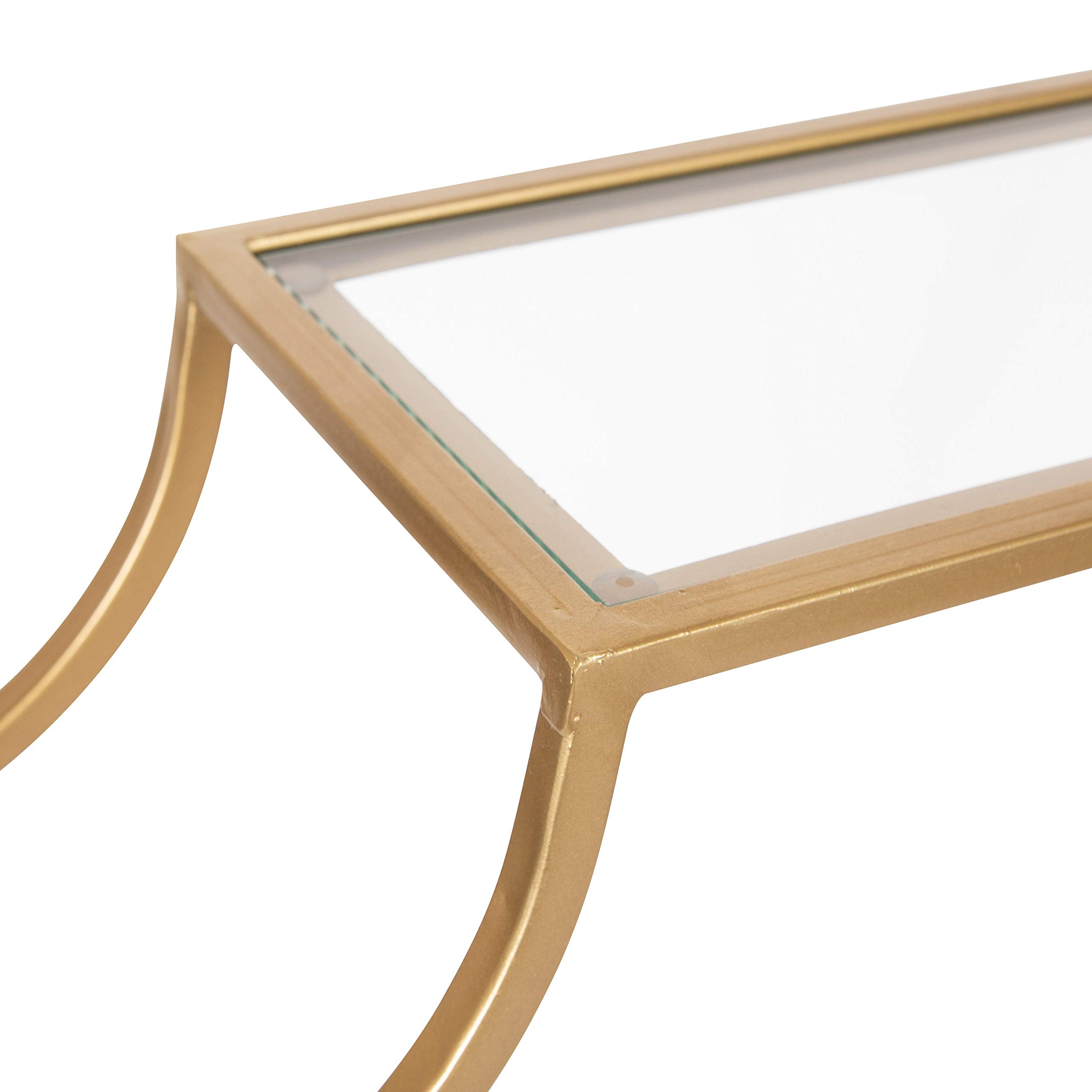 Kate and Laurel Ciel Glam Geometric Wall Shelf - 18x24 Inches, Gold Decorative Shelf for Storage & Display - Perfect for Living Room, Bedroom, or Office Decor