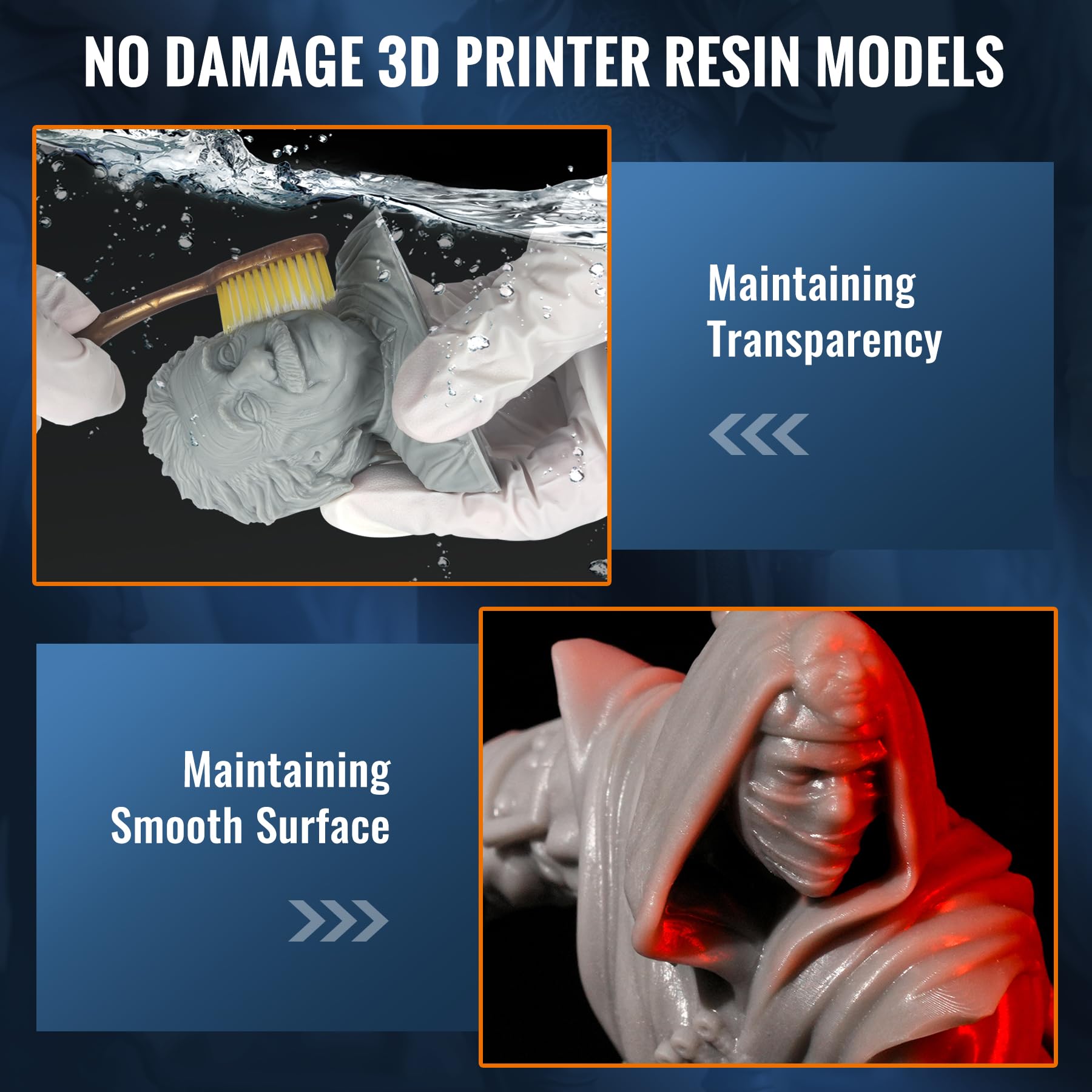 Premium 3D Printer Resin Cleaner 4KG (8.8 lbs) - Non-Toxic Reusable Detergent for UV Resin & 3D Printing - 2-Pack (2KG x 2) for Professional 3D Printing & Model Cleaning - Perfect for Home Workshops & Maker Spaces