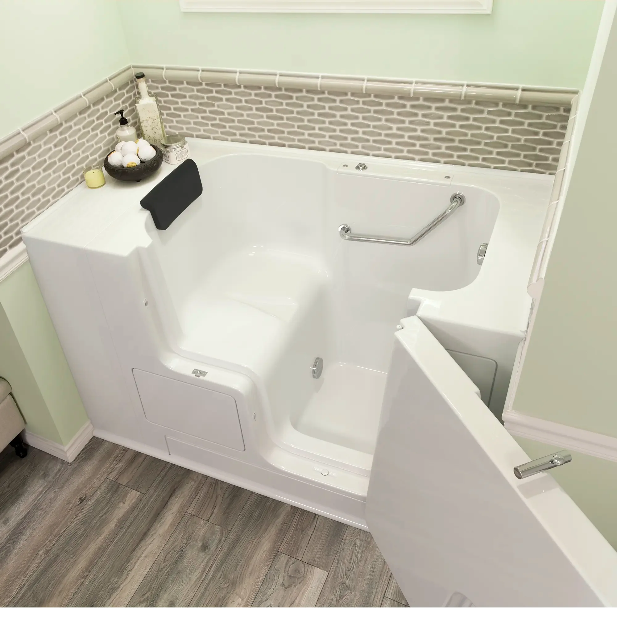 Premium 32 x 52 Inch Gelcoat Walk-In Bathtub with Soaker System - Right Hand Drain - Ideal for Elderly & Mobility Safety, Spa-Like Relaxation at Home