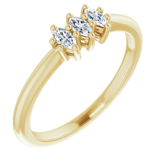 0.30 Carat Marquise Cut Diamond 3 Stone Wedding Ring - Elegant Bridal Jewelry for Engagement, Anniversary & Special Occasions