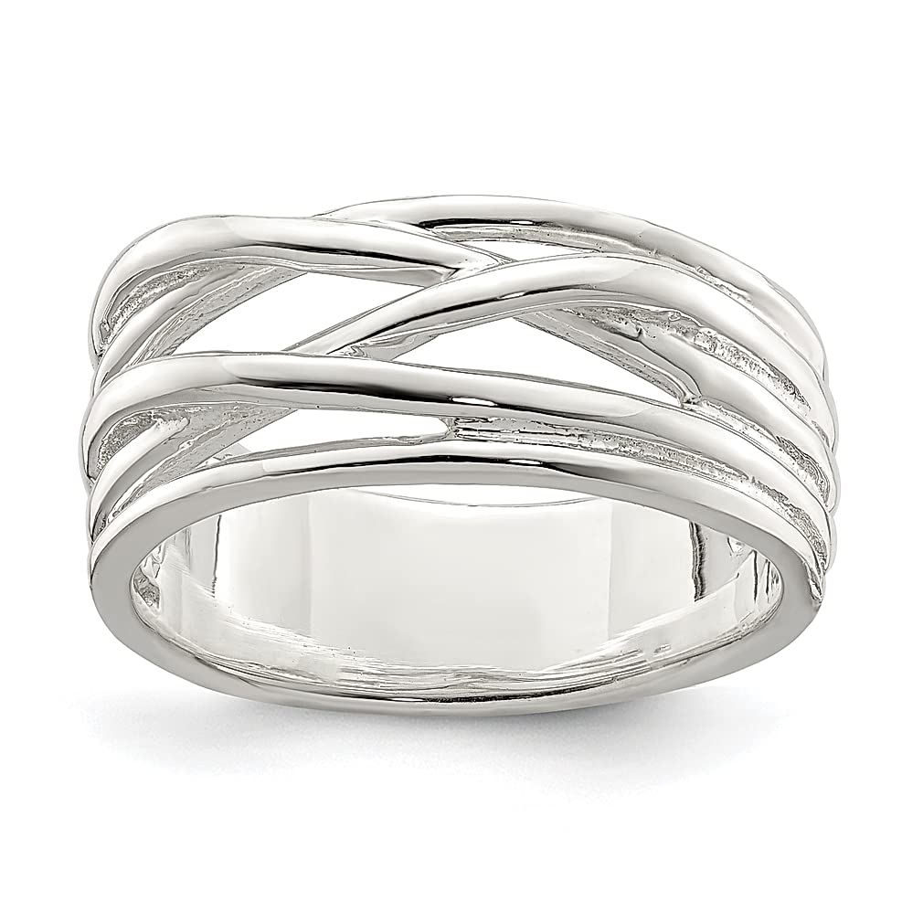 925 Sterling Silver Wedding Ring Band for Women - Elegant 5 Intersecting Design, Fine Jewelry Gift for Her - Perfect for Anniversaries, Engagements & Special Occasions