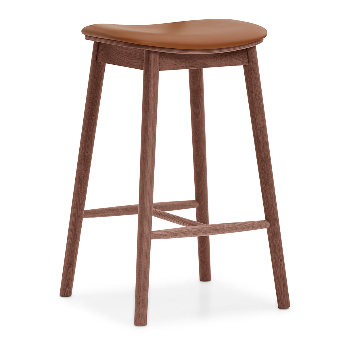 Premium Lando Leather Backless Bar Stool - Modern Counter Height Stool for Kitchen Island, Breakfast Nook & Home Bar - Comfortable PU Leather Seat with Chrome Metal Base