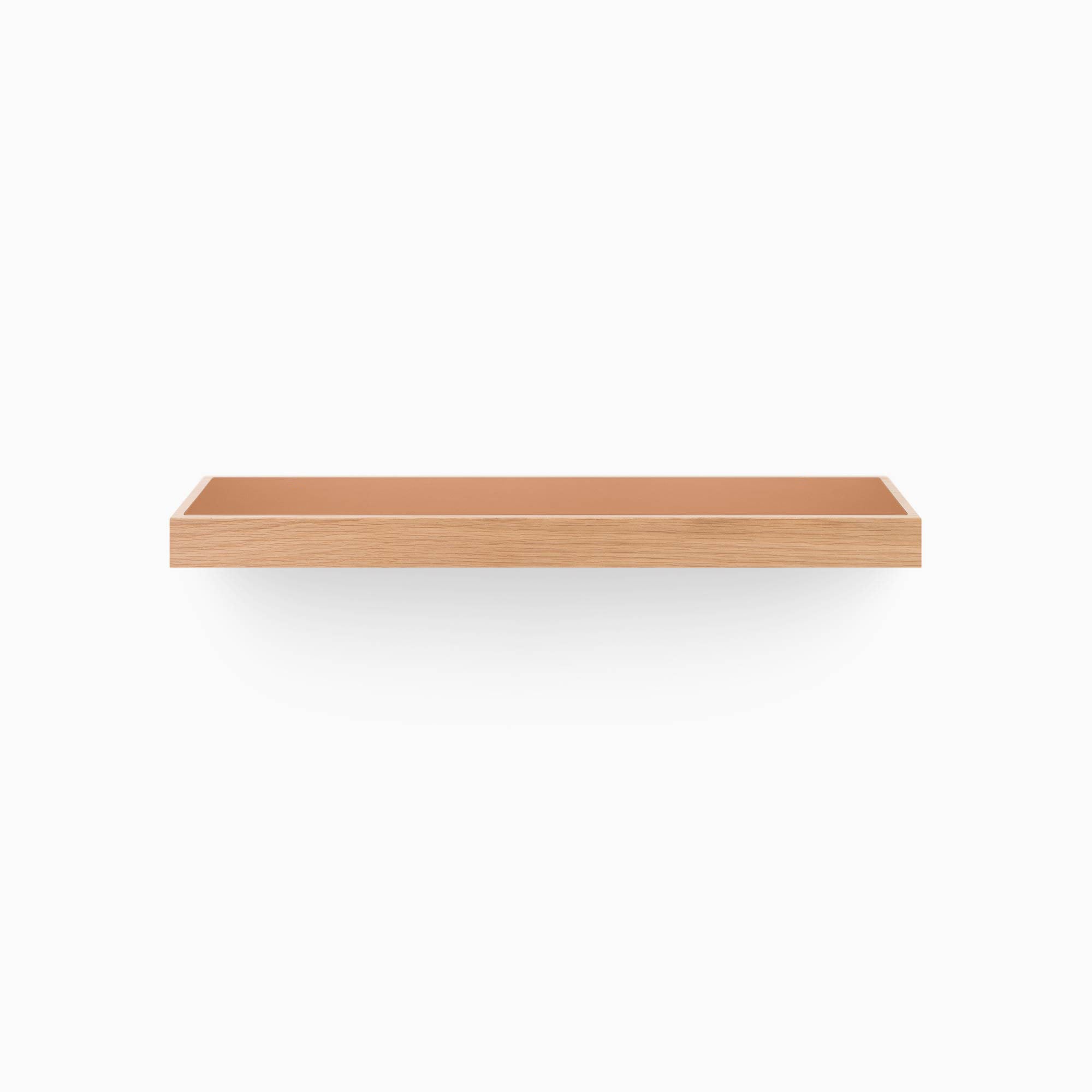 Premium White Oak Floating Shelf with Aksel Inlay - Modern Wall Mounted Storage for Living Room, Bathroom & Office Decor