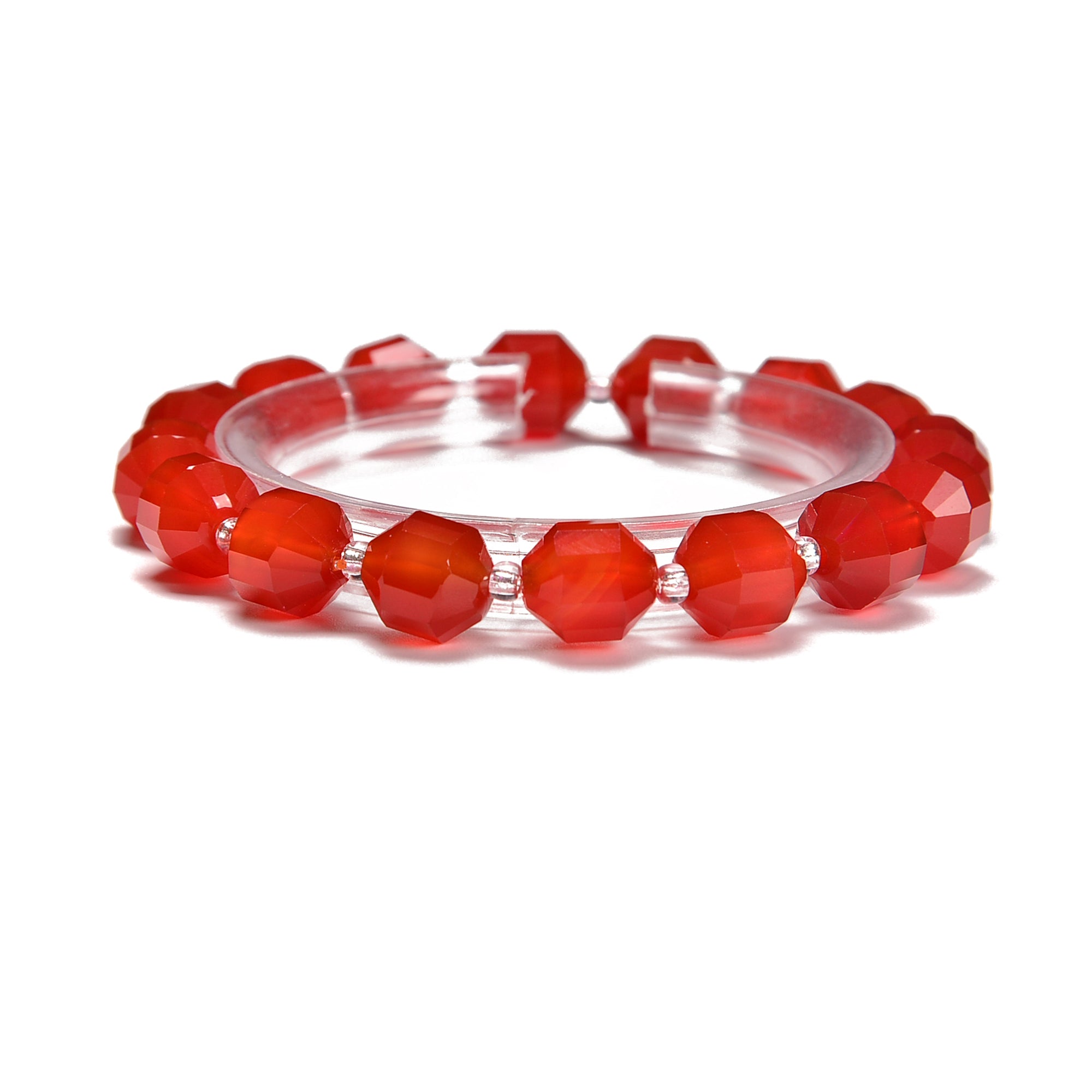 Natural Carnelian Prism Cut Double Point Beads for Bracelet Making - 8mm & 10mm Sizes - 7.5