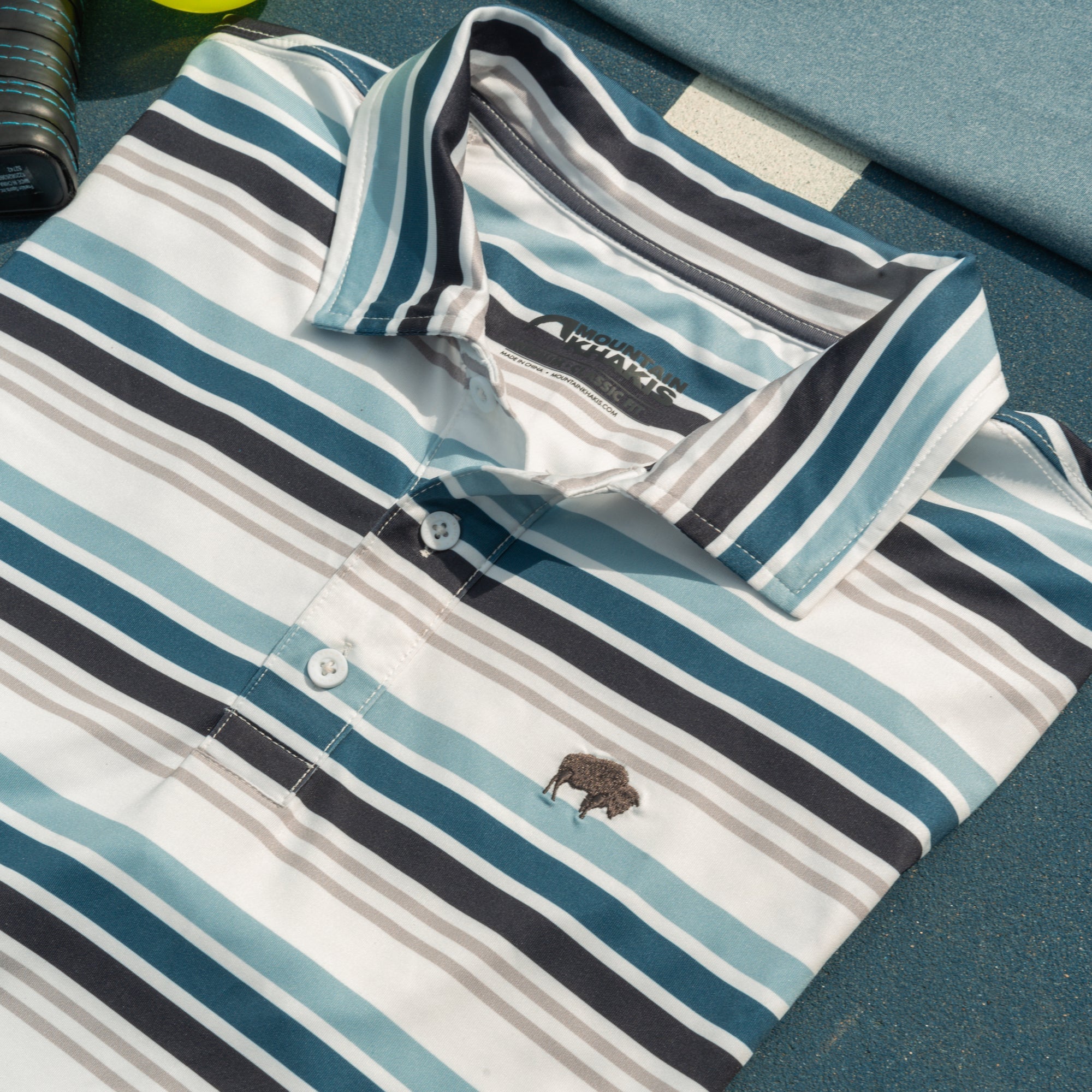 Roan Stripe Performance Polo Shirt for Men - Breathable Moisture-Wicking Golf & Casual Wear - Perfect for Work, Travel & Outdoor Activities