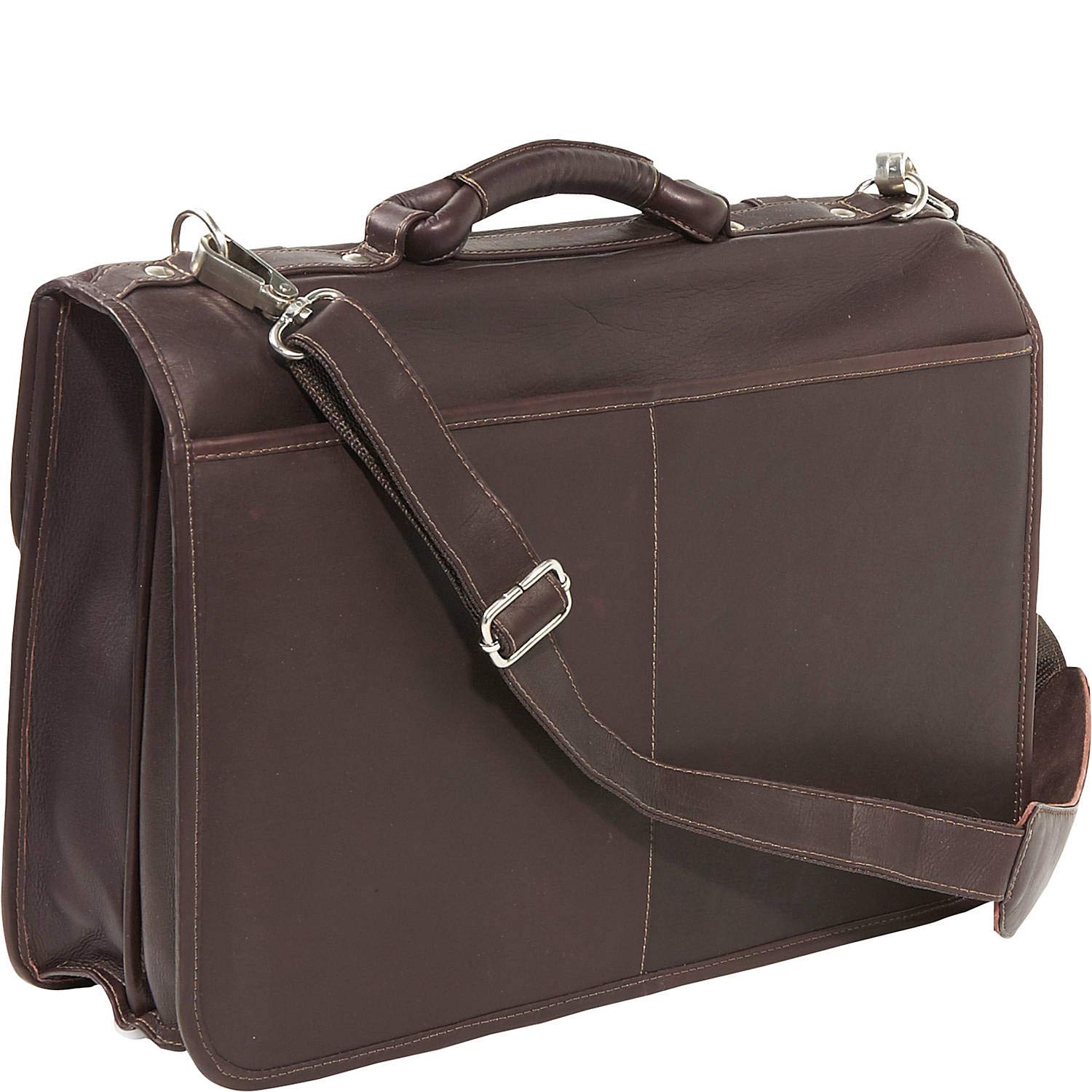 XXL Flap-Over Portfolio in Chocolate Brown - Professional Leather Document Holder for Business Meetings, Job Interviews & Office Organization
