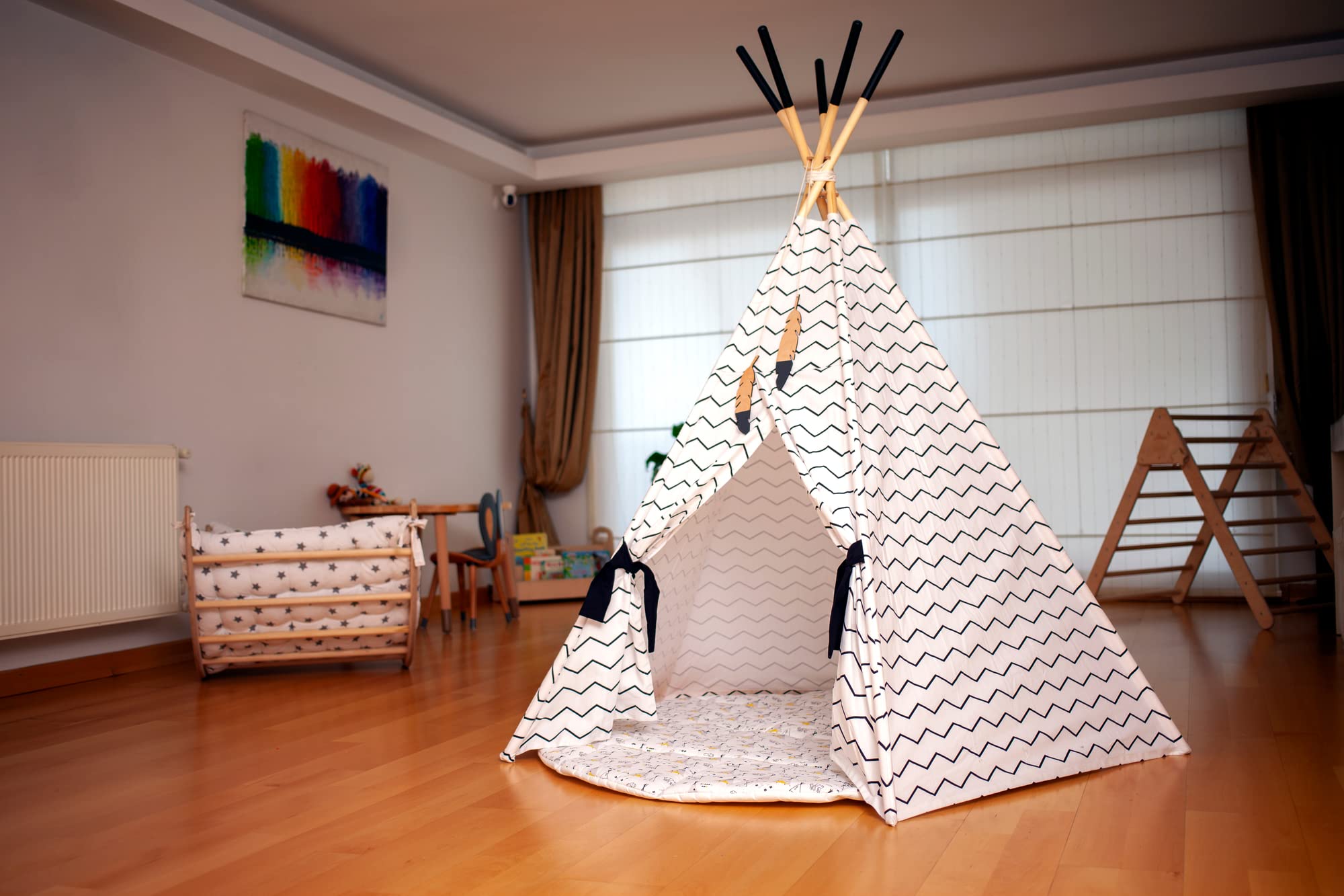 Best Kids Play Tent - Foldable Indoor Teepee Tent with Mat for Toddlers & Children | Playhouse, Sleepover & Dream Tent | Perfect for Bedrooms, Playrooms & Outdoor Adventures