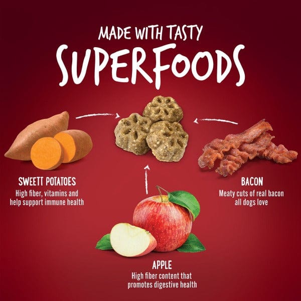 Fruitables Skinny Minis Apple Bacon Flavor Dog Treats - Low Calorie Natural Dog Snacks for Small & Medium Breeds - Perfect for Training Rewards & On-the-Go Treats
