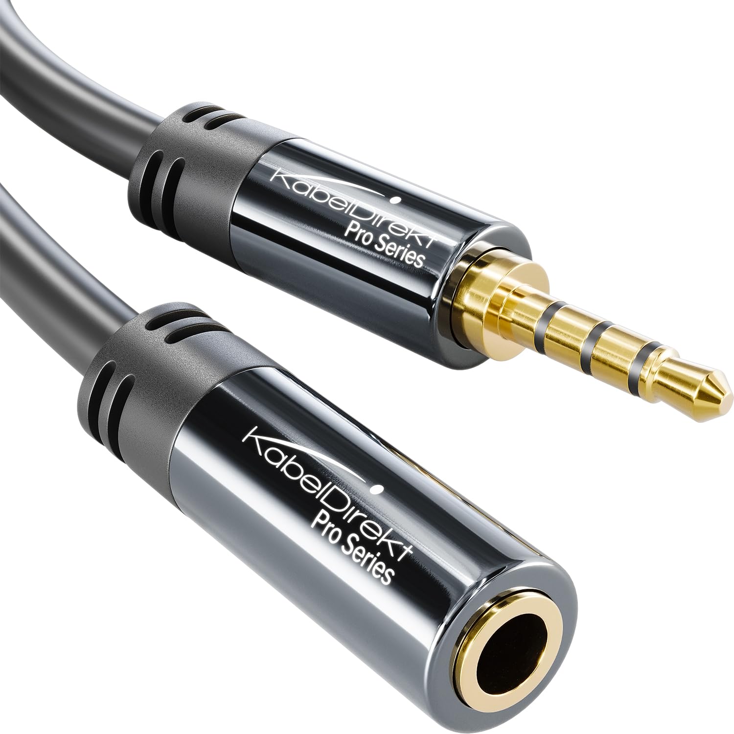 KabelDirekt 25ft Headset Extension Cable - Durable Break-Proof Metal Plug TRRS 4-Pole 3.5mm Male to Female Audio Cord for Gaming Headsets & Headphones with Mic | Perfect for PC, PS5, Xbox & Home Theater Setup