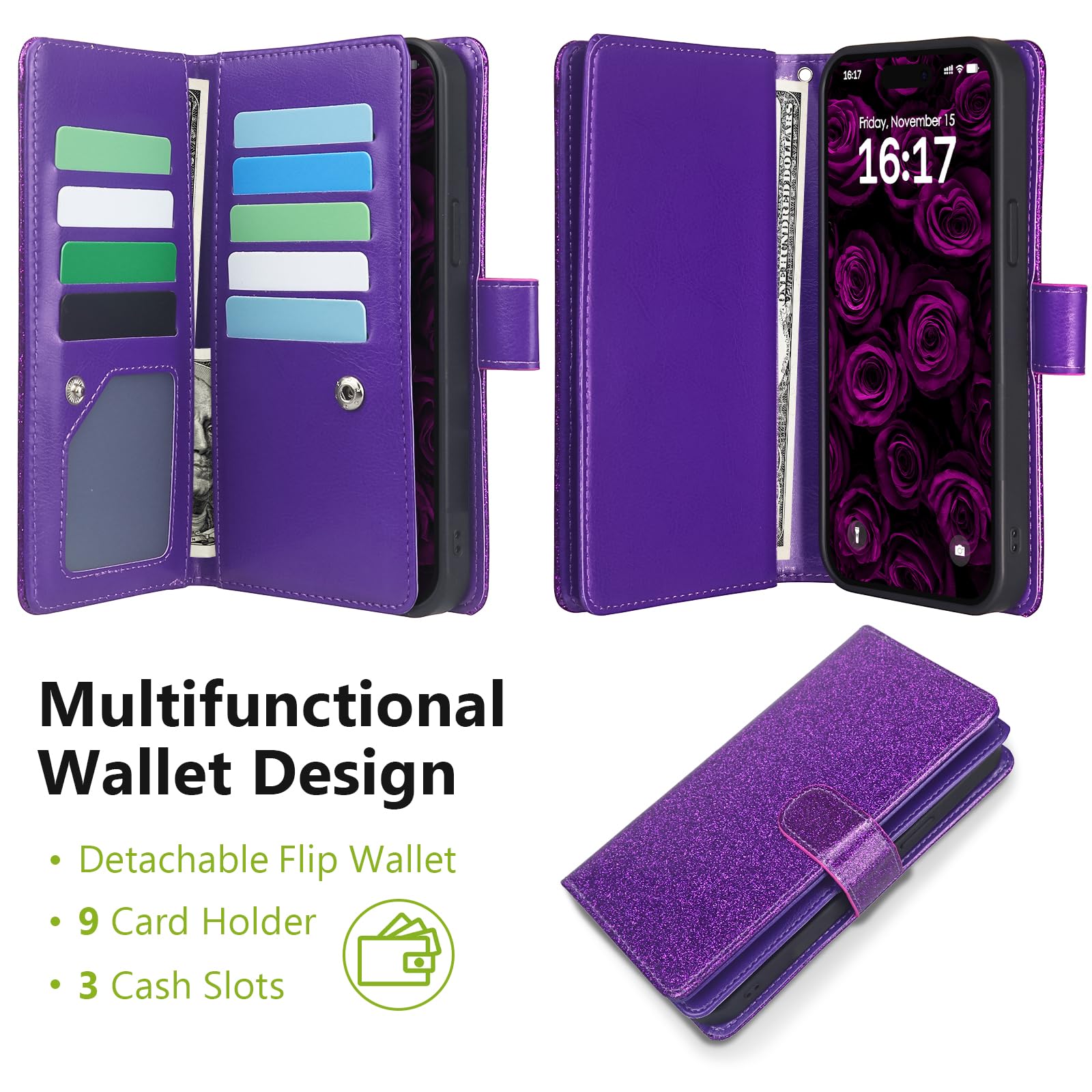 Magnetic Detachable Wallet Case for iPhone 13 Pro Max (6.7