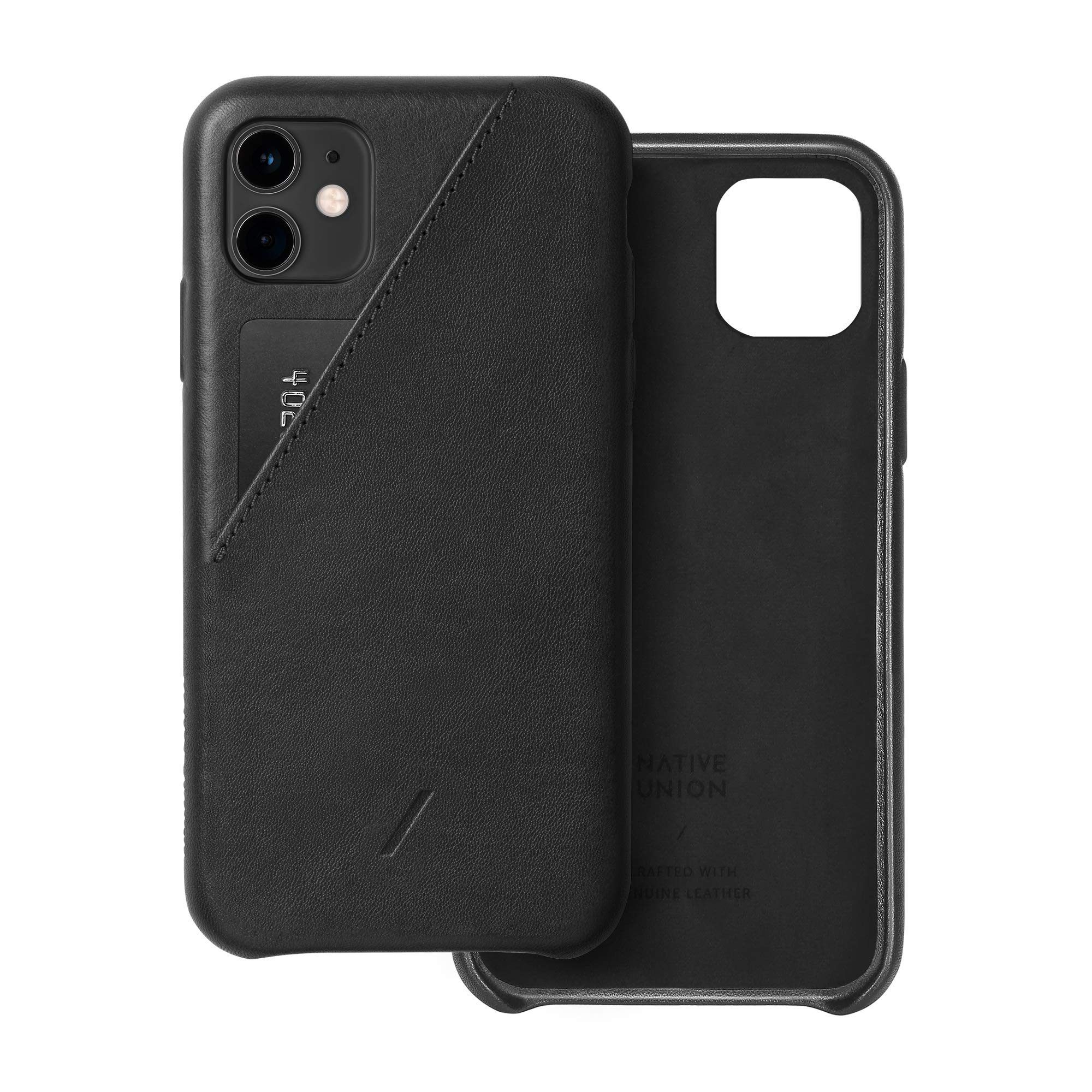 Premium Native Union Bundle: Tempered Glass Screen Protector & Clic Card Case for iPhone 11 Pro/XS/X - Slim Protective Cover with Card Holder (Black) | Perfect for Everyday Use, Travel & Contactless Payments