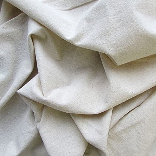 Premium Organic Cotton Lightweight Flannel Fabric - Natural Undyed - 110