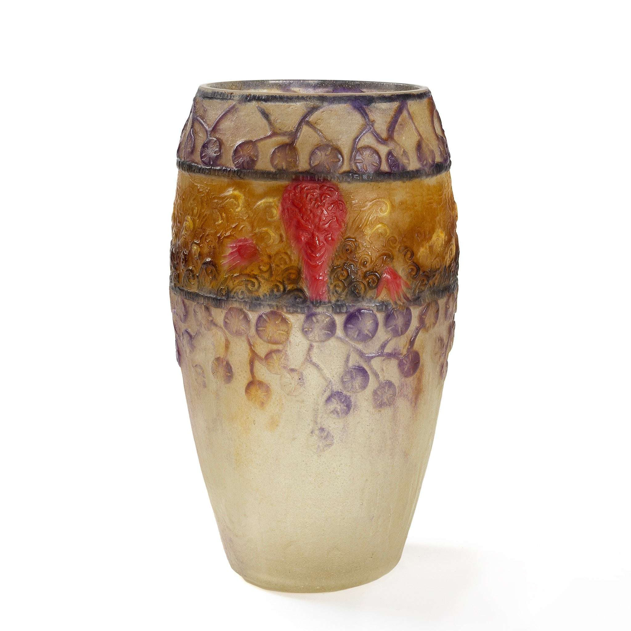 Gabriel Argy Rousseau Faunes et Nymphes Art Glass Vase - Handmade French Art Nouveau Decor for Home, Wedding & Gift