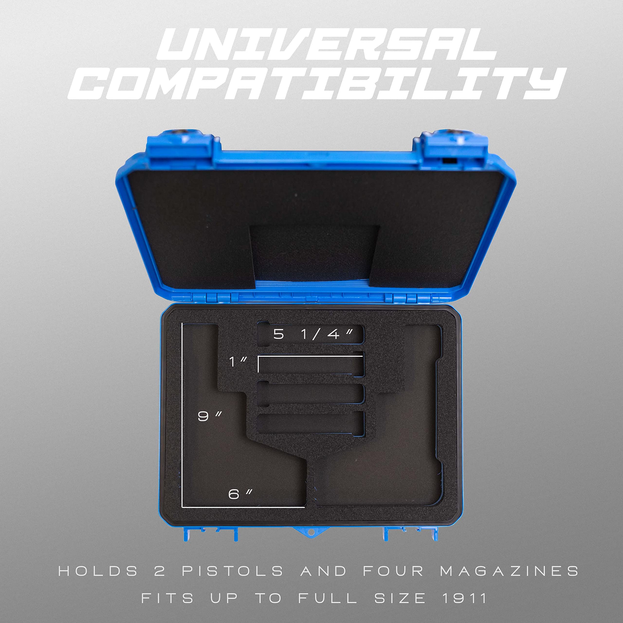 Evergreen 2 Pistol 4 Magazine Locking Compact Protective Case - CCW, Travel Safe, Mil Spec, Waterproof, USA Made - for Firearm Storage & Concealed Carry - Ideal for Home Security, Range Trips & Travel Protection