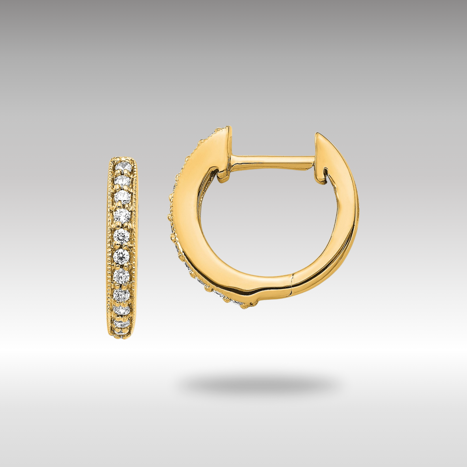 14K Gold Diamond Hinged Hoop Earrings for Women - Elegant Hinged Hoop Earrings with Real Diamonds - Perfect for Weddings, Parties & Everyday Wear (Model EM5374 013 YA)