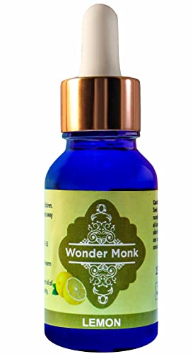 Wonder Monk Lemon Essential Oil - 100% Pure Natural Aromatherapy Oil for Skin, Hair, Scalp, Face & Nails | Diffuser Oil for Relaxation, Massage & Home Fragrance (50ml)