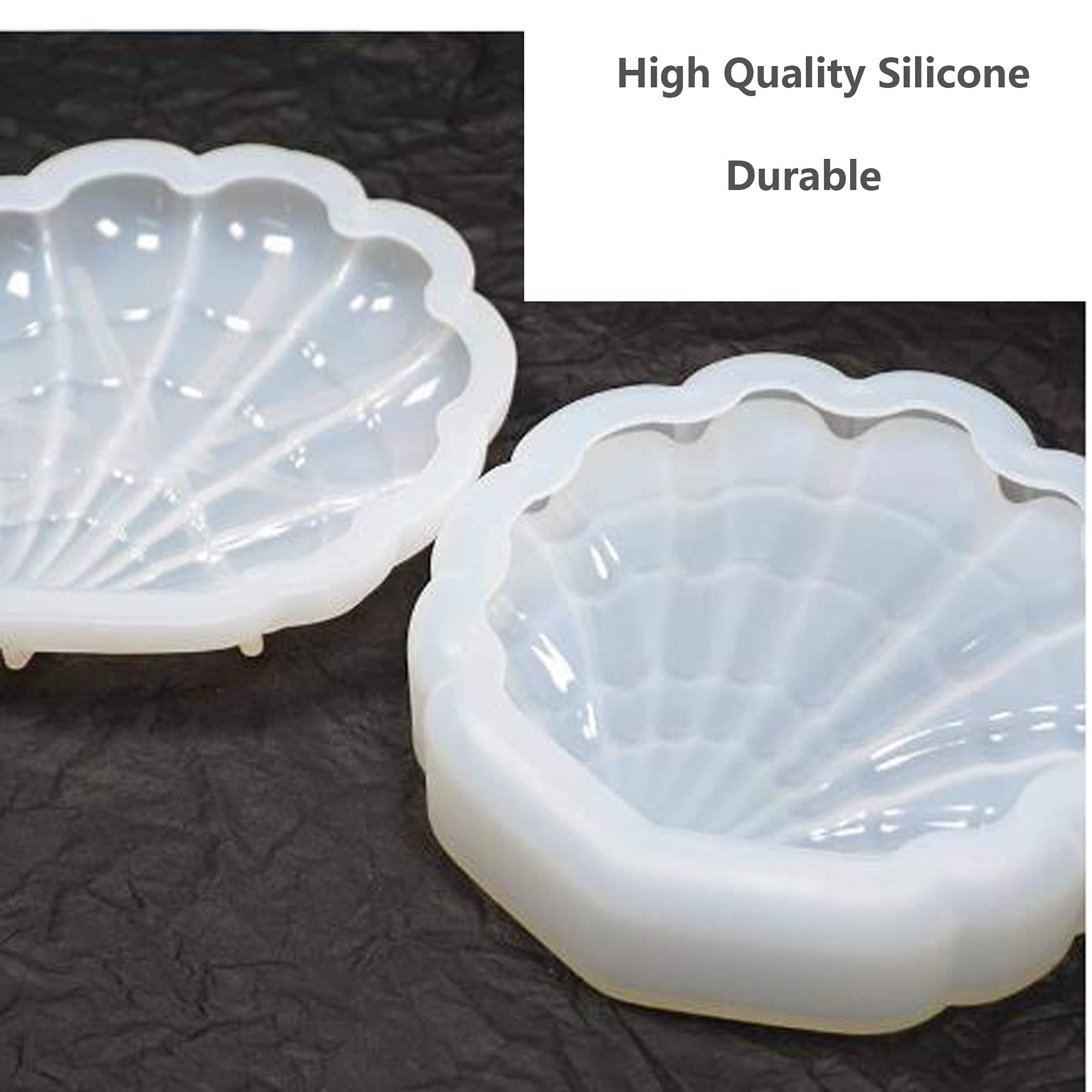 Premium Silicone Resin Molds for Jewelry Storage Box & Seashell Epoxy Crafts - DIY Resin Art Supplies for Home Decor, Gift Making, and Creative Projects