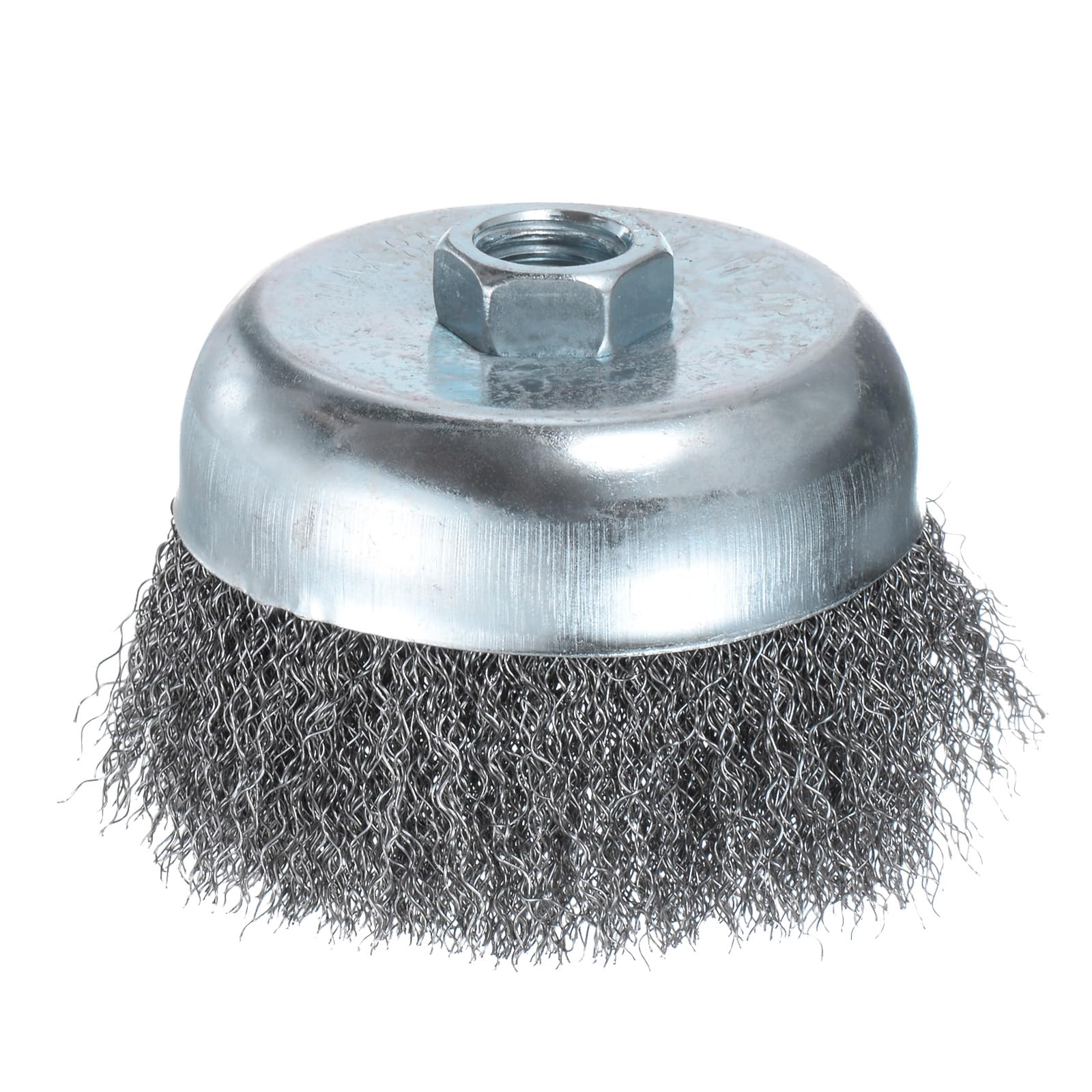 4 Inch Wire Cup Brush for Grinder - Coarse Crimped Wire Wheel for Paint Stripping, Rust Removal & Surface Cleaning - 5/8