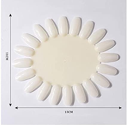 Krishna Enterprises False Nail Flower Wheel - 20 Color Nail Art Display Board Template with Shaped Nails for Professional Practice | Includes 10pc Multi-Shade Tool Kit | Perfect for Salon, DIY Nail Design & Beginners Training