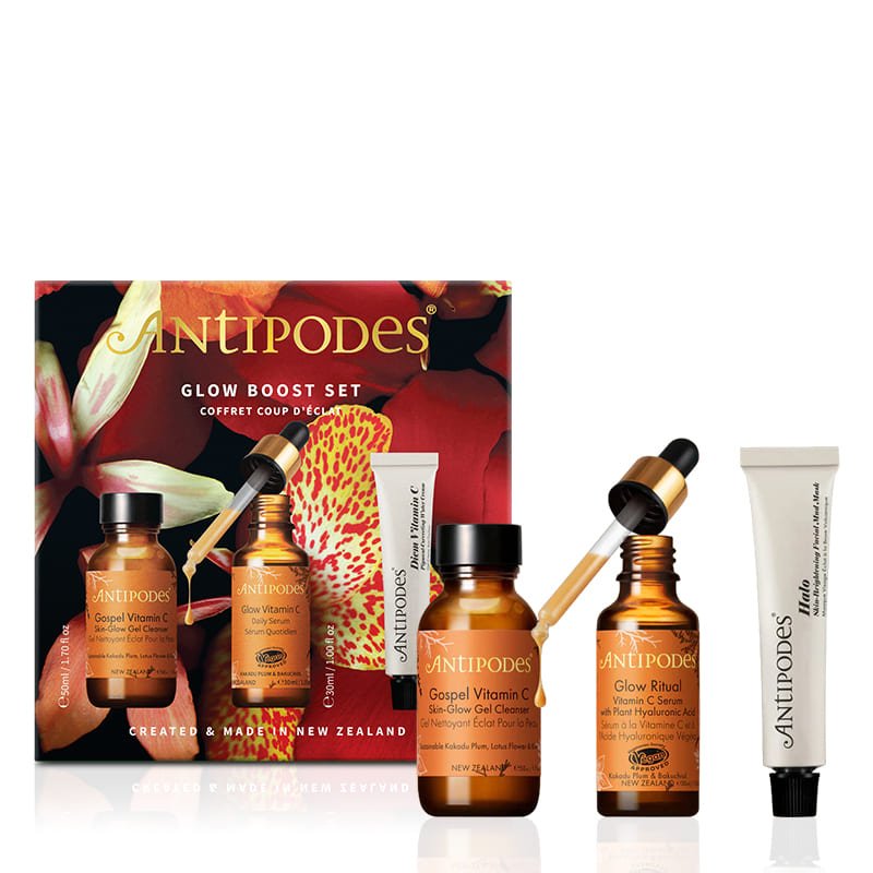 Antipodes Glow Boost Gift Set - Organic Skincare Set for Radiant Skin - Perfect for Gifts & Self-Care Routine