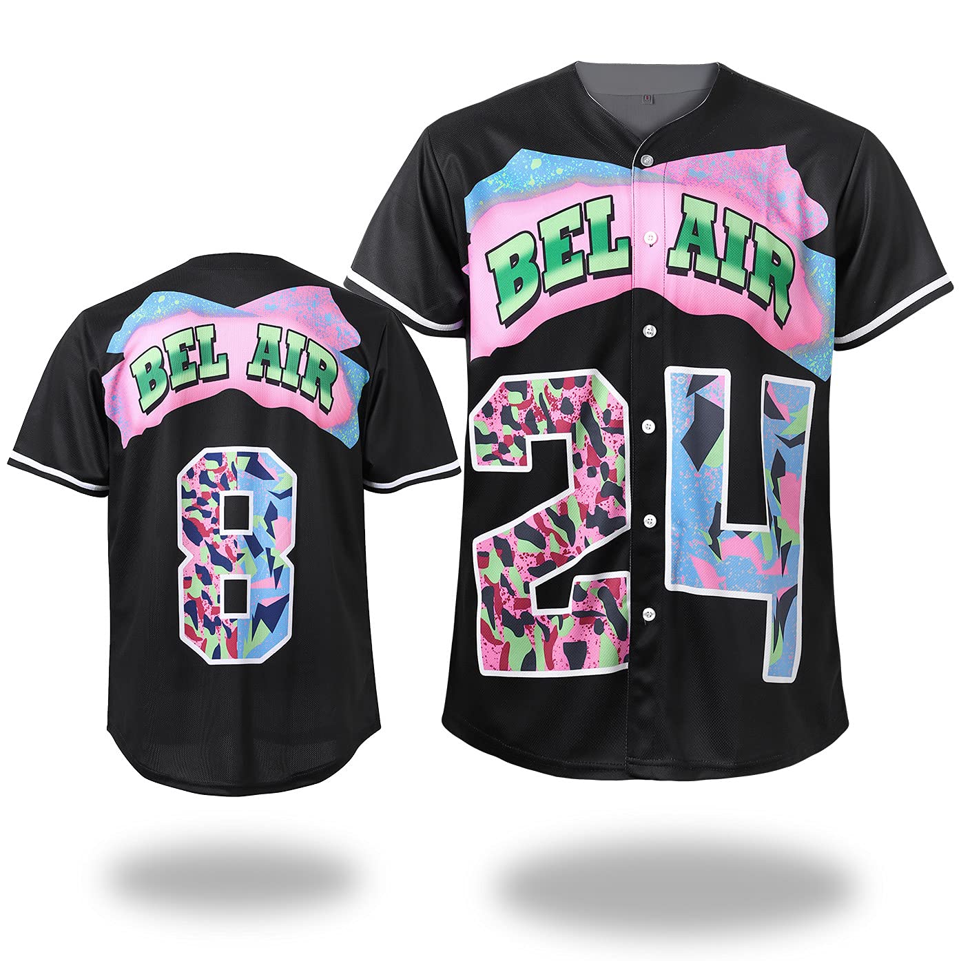 90s Vintage CUTHBERT Belair Baseball Jersey Shirt for Men & Women - Retro Hip Hop Short Sleeve Button Down Shirt for Parties, Concerts & Casual Streetwear