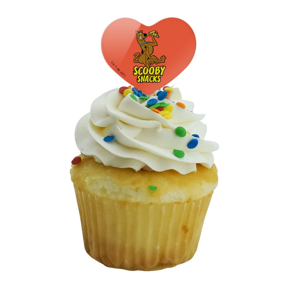 Scooby Snacks Heart Love Cupcake Picks Toppers - Set of 6 Adorable Cake Decorations for Valentine's Day, Birthday Parties & Wedding Desserts