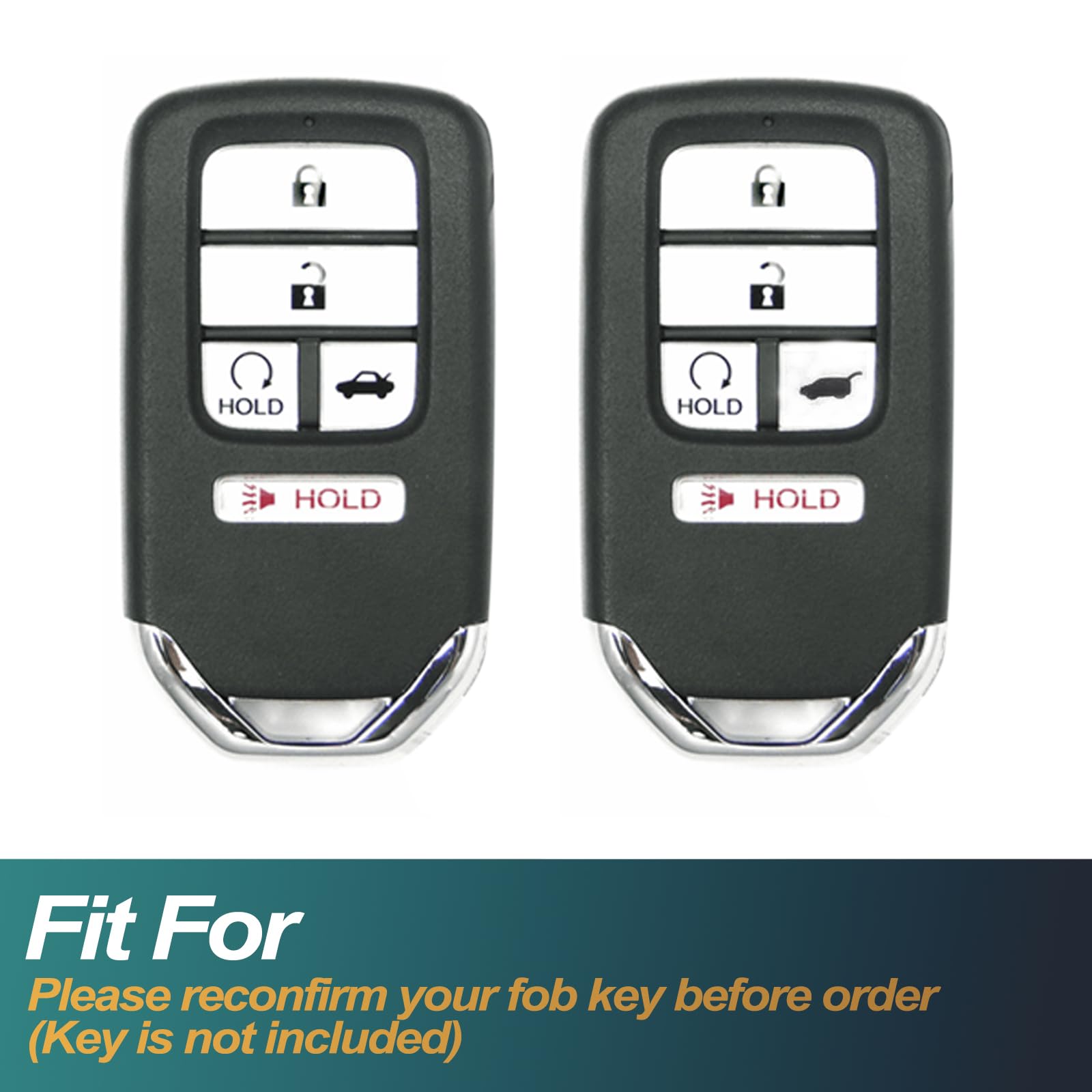 FEYOUN TPU Key Fob Cover Case - Compatible with Honda Accord, Civic, CR-V, Insight, Passport, Pilot (5 Buttons) - Durable Remote Keyless Entry Protection Shell Accessories in Blue Gray - Perfect for Daily Use & Car Key Protection