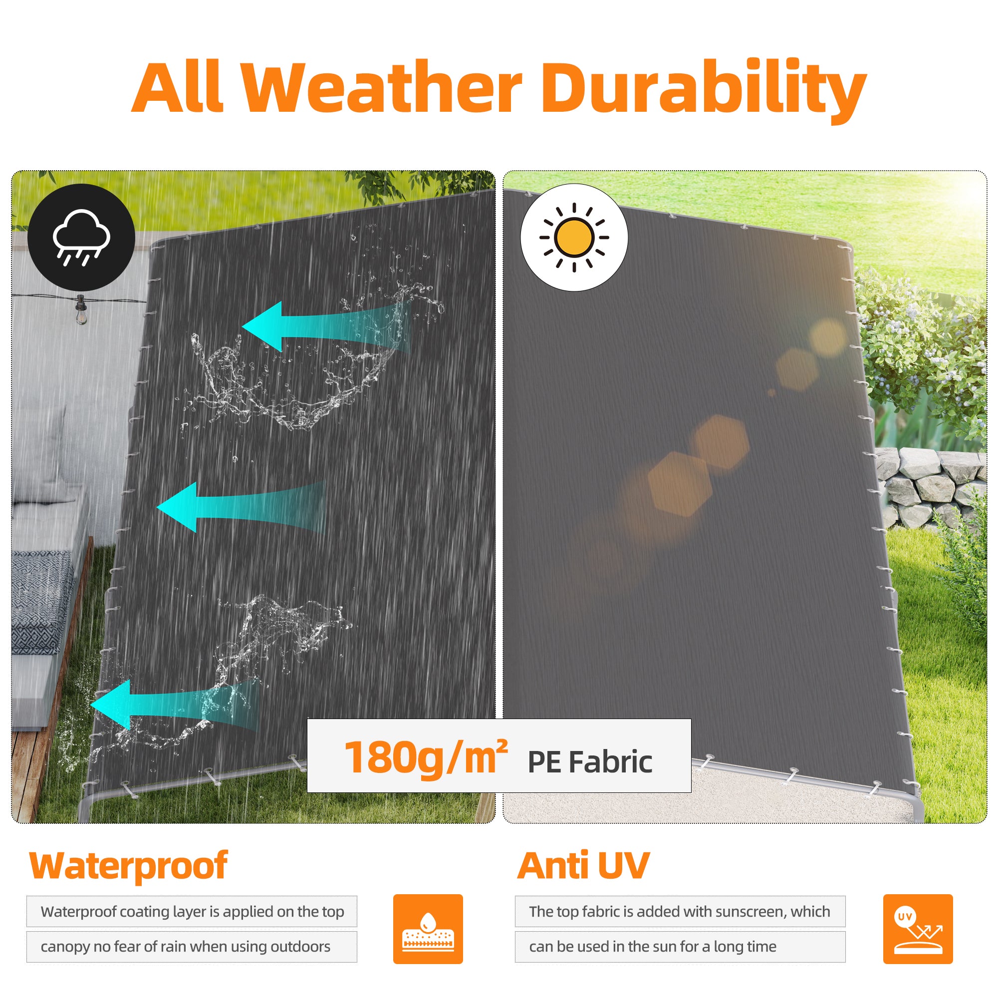 Heavy Duty 19.2x19.5ft Carport Canopy with Waterproof & UV Resistant Cover - Grey Outdoor Shelter for Cars, Boats, RVs & Outdoor Equipment Storage