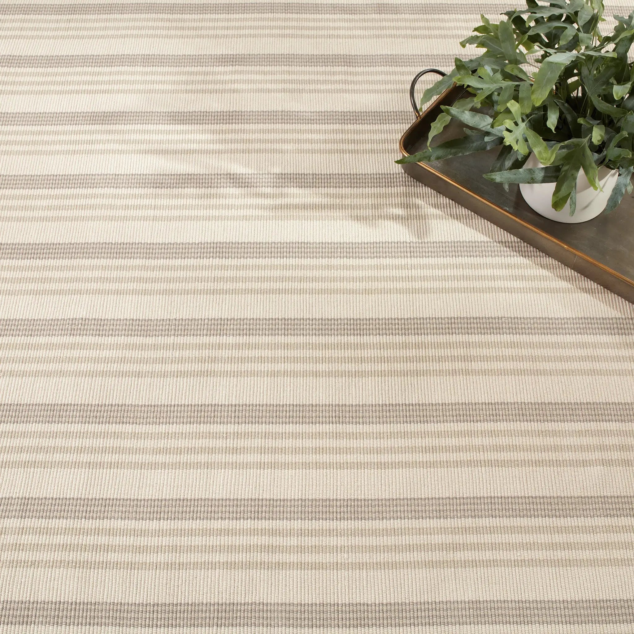 Dash & Albert Putney Stripe Ivory Handwoven Cotton Rug - Soft & Durable Area Rug for Living Room, Bedroom, Dining Room - Perfect for Farmhouse, Coastal & Boho Decor Styles