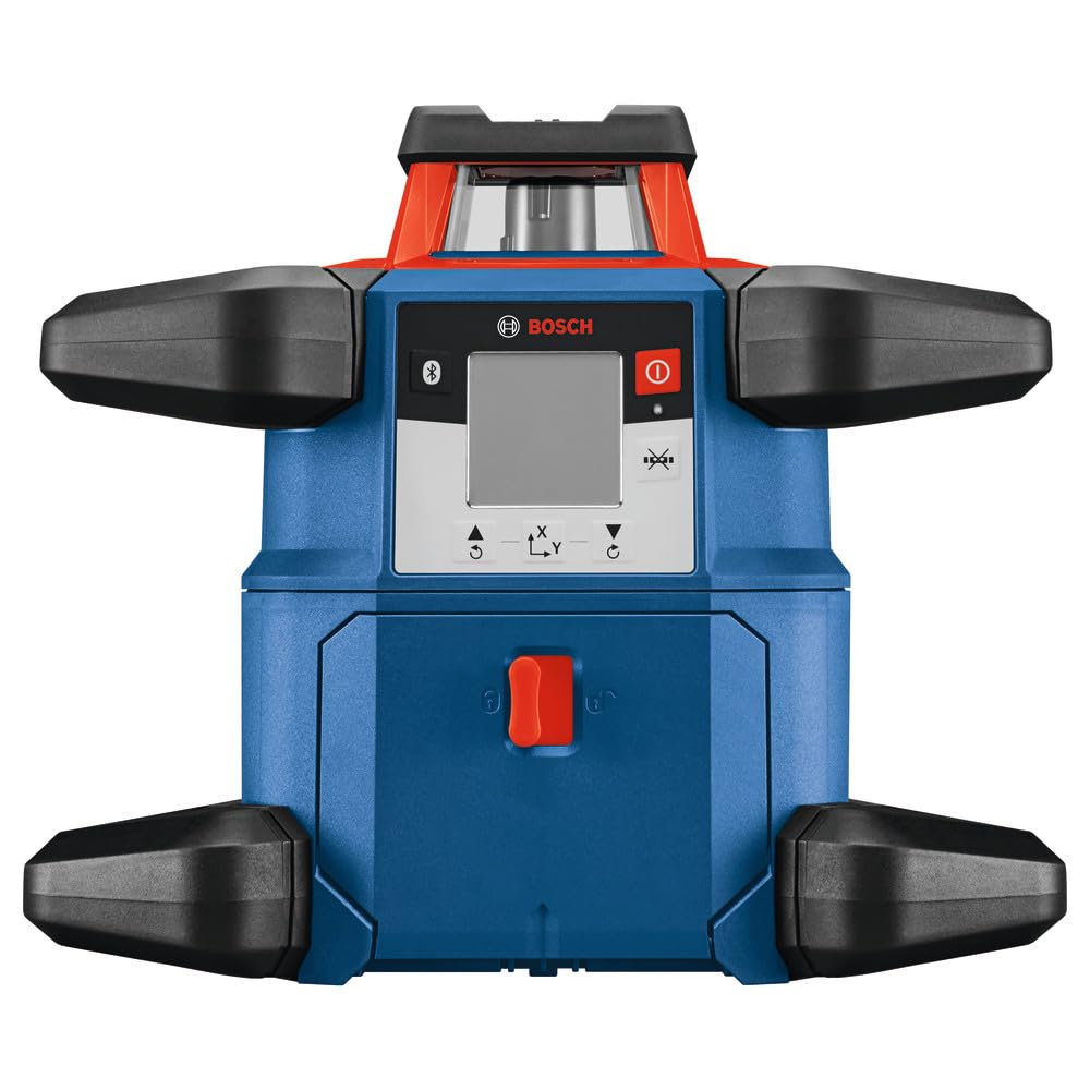 BOSCH GRL4000-80CH REVOLVE 18V Connected Self-Leveling Rotary Laser Level Kit with CORE18V 4Ah Battery, Charger, Receiver & Accessories – Perfect for Construction, Landscaping, and DIY Projects
