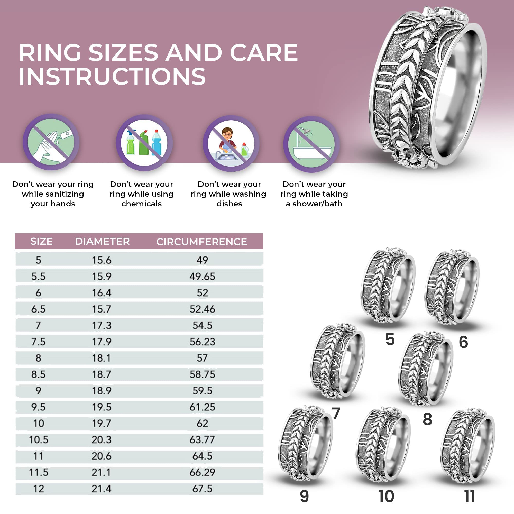 925 Sterling Silver Mom Spinner Ring for Women - Elegant Spinning Band Jewelry Gift for Mother's Day, Birthday & Anniversary | Perfect for Everyday Wear, Special Occasions & Heartfelt Gifting