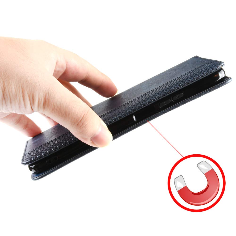 Premium PU Leather Flip Wallet Case for OnePlus 8 - Magnetic Closure Book Style Phone Cover with Card Slots | Perfect for Business, Travel & Daily Protection (Blue)