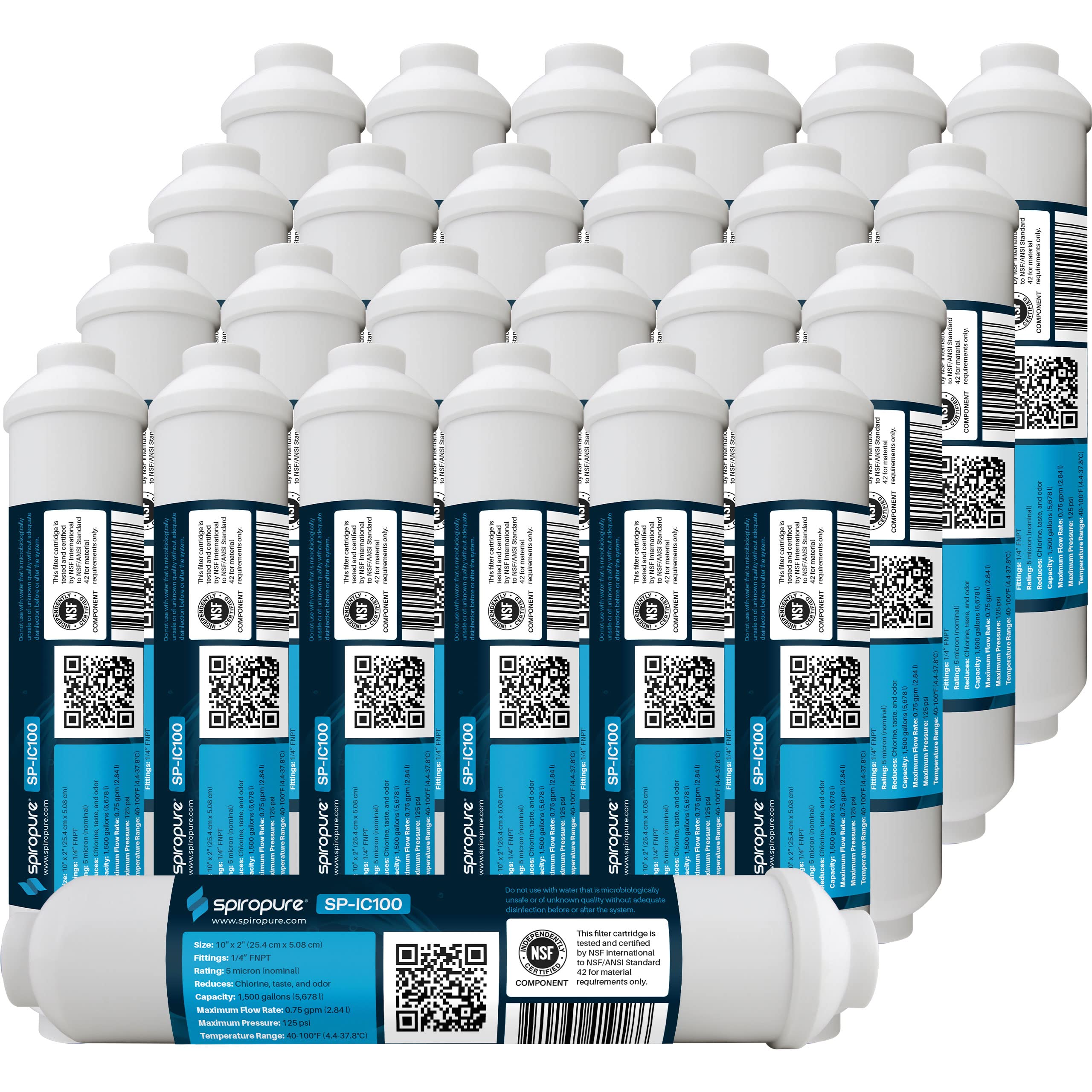 SpiroPure NSF Certified Coconut Shell Granular Carbon Inline Water Filter 1/4