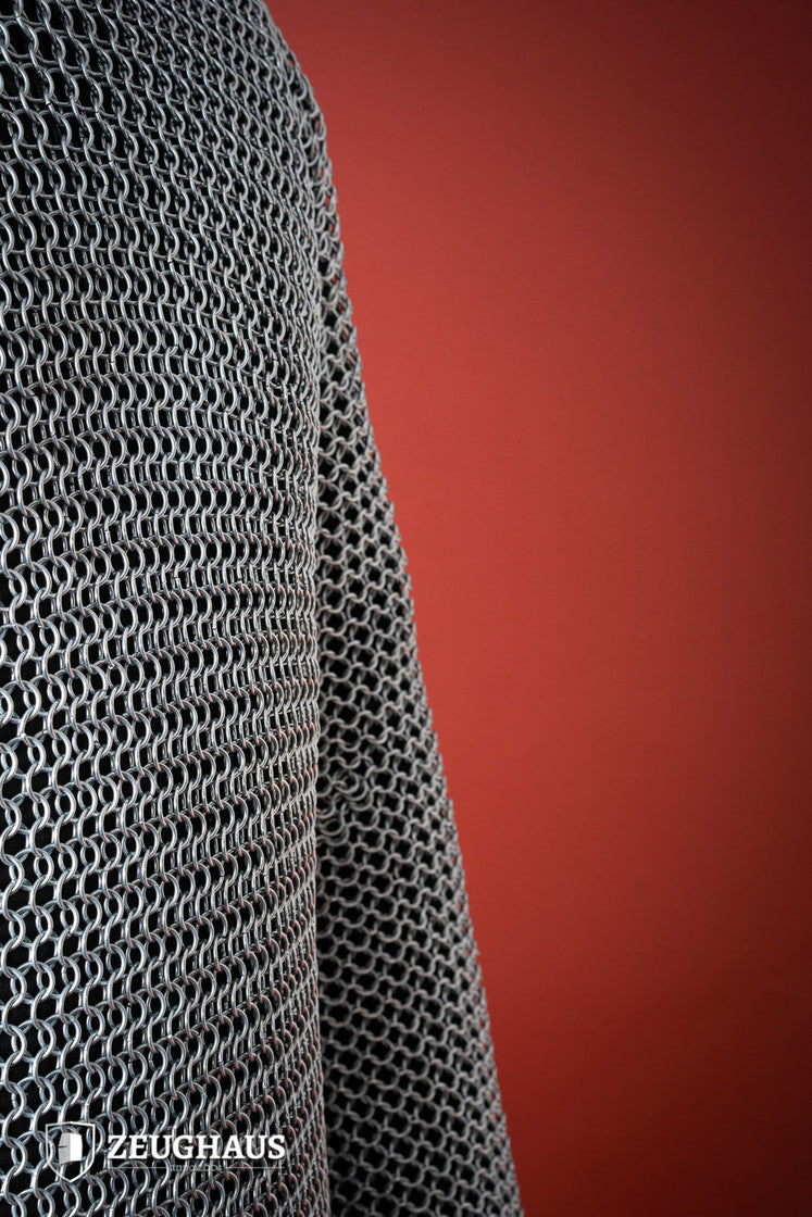 10mm Galvanized Chainmail Hauberk with Round Rings - Medieval Armor for LARP, Cosplay & Renaissance Fairs